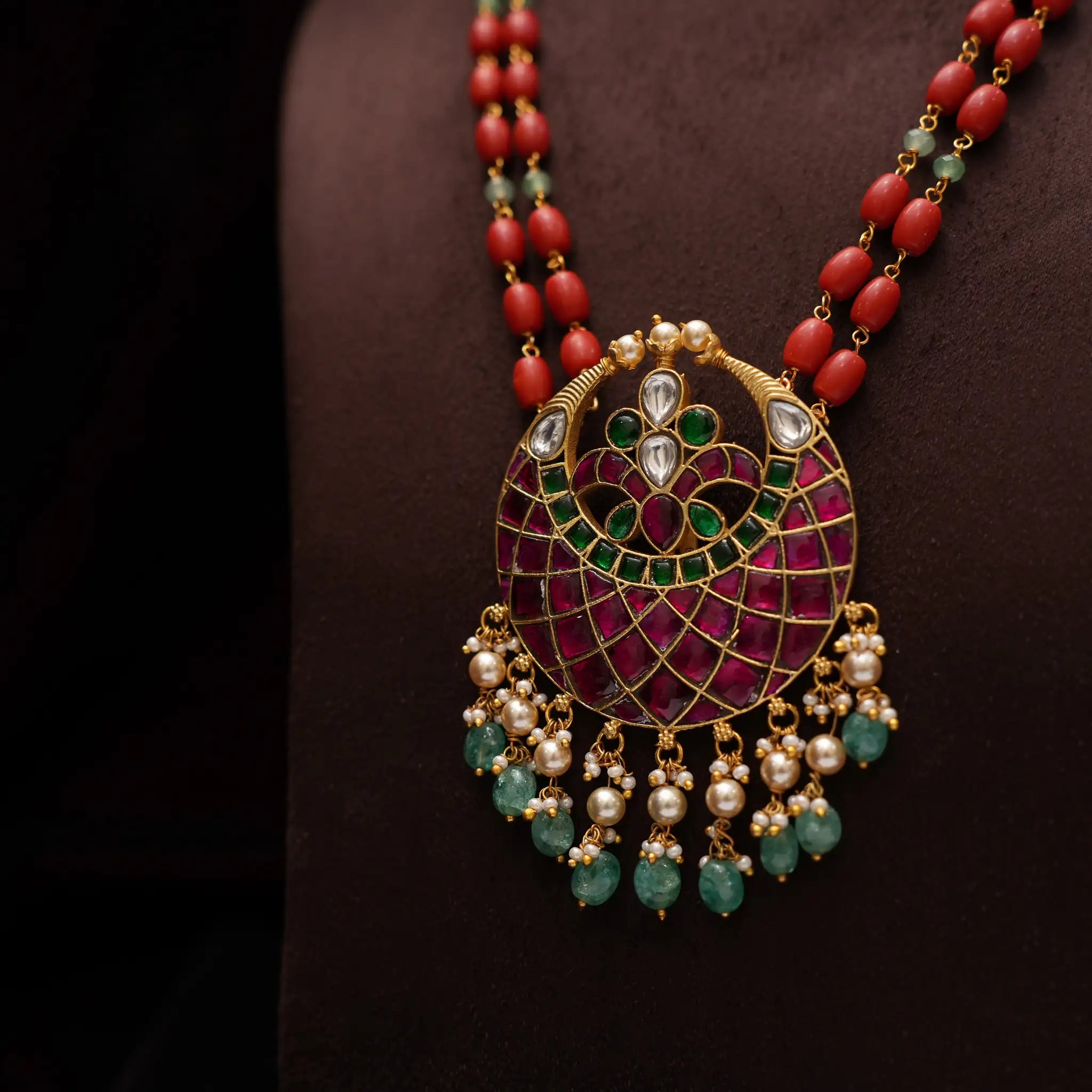 Aritrika Beaded Coral Necklace