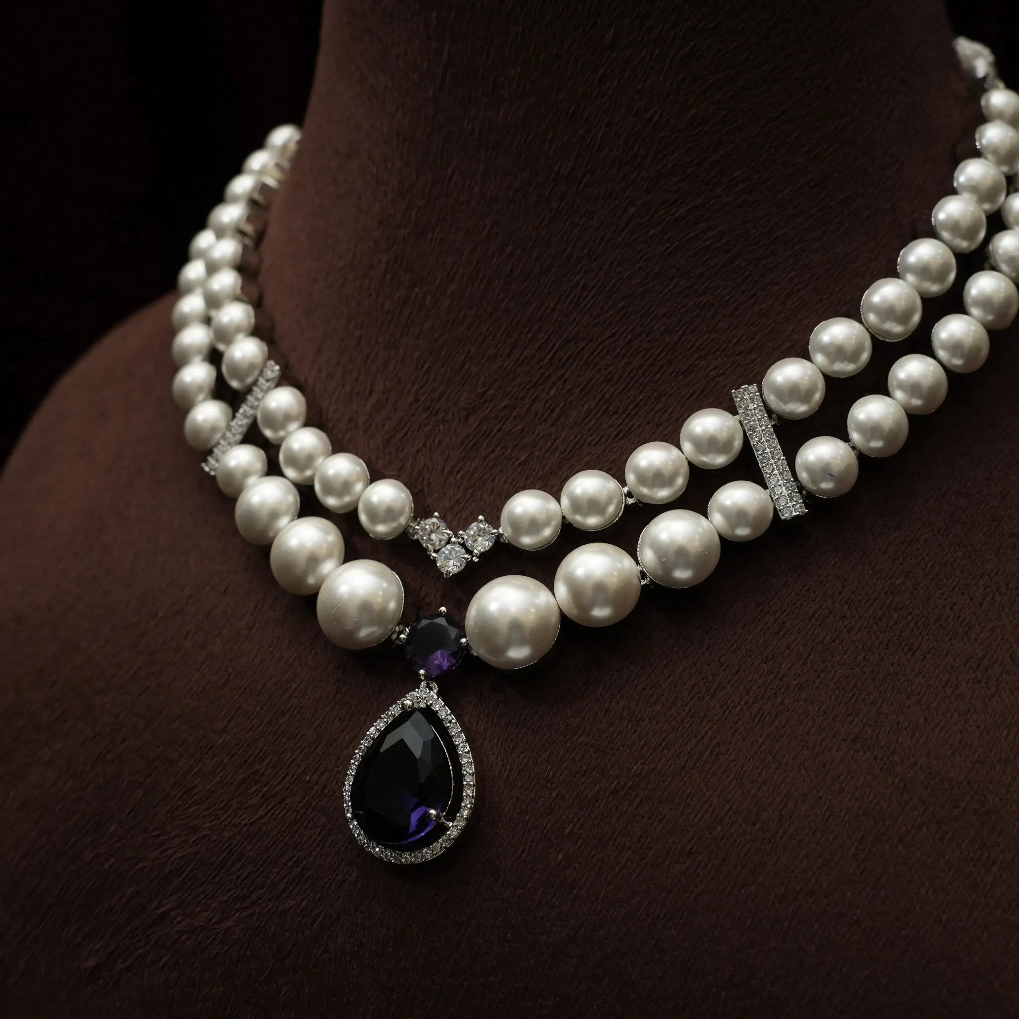 Arvayi Zircon Pearl Necklace