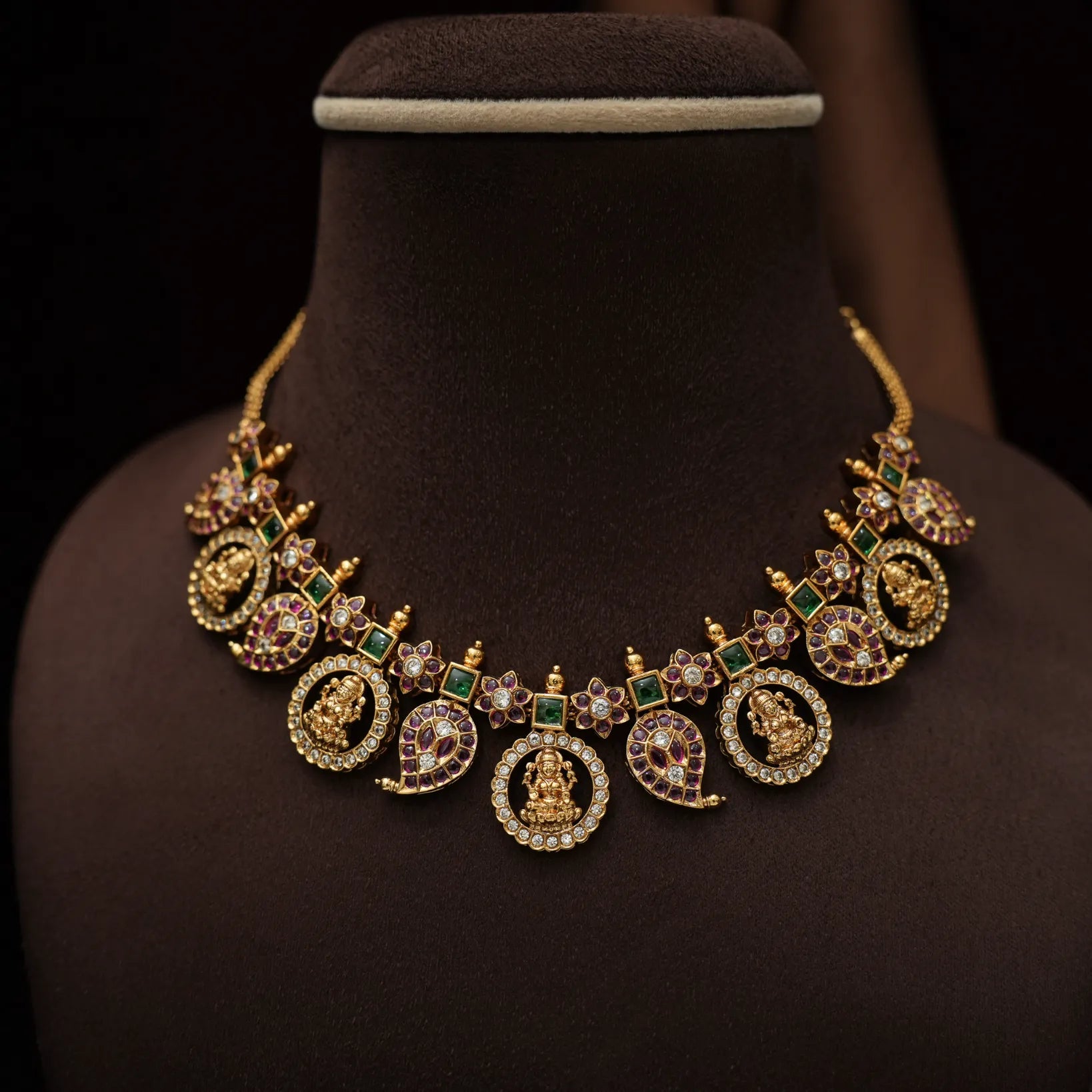 Ashvini Antique Necklace - Red & Green