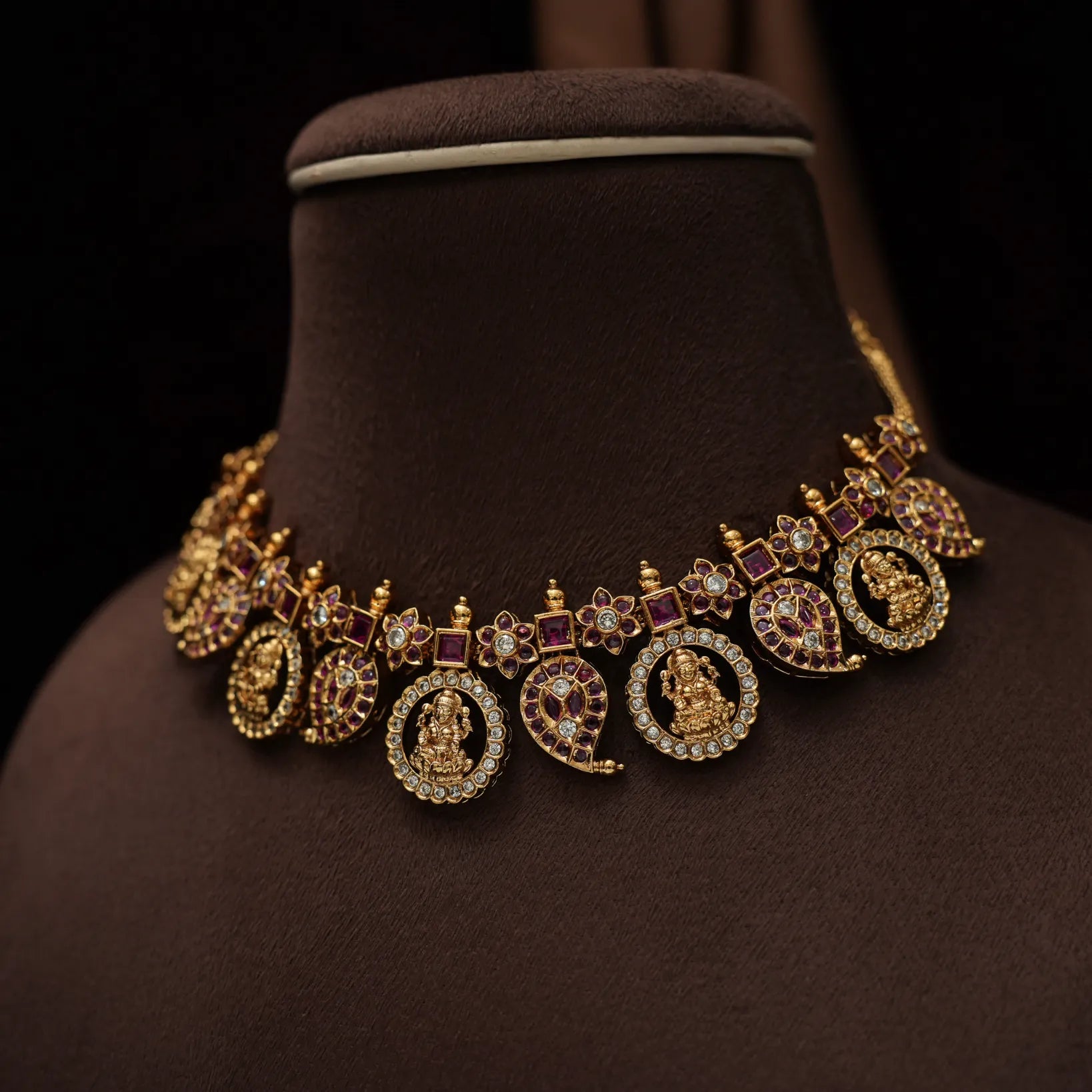 Ashvini Antique Necklace - Red