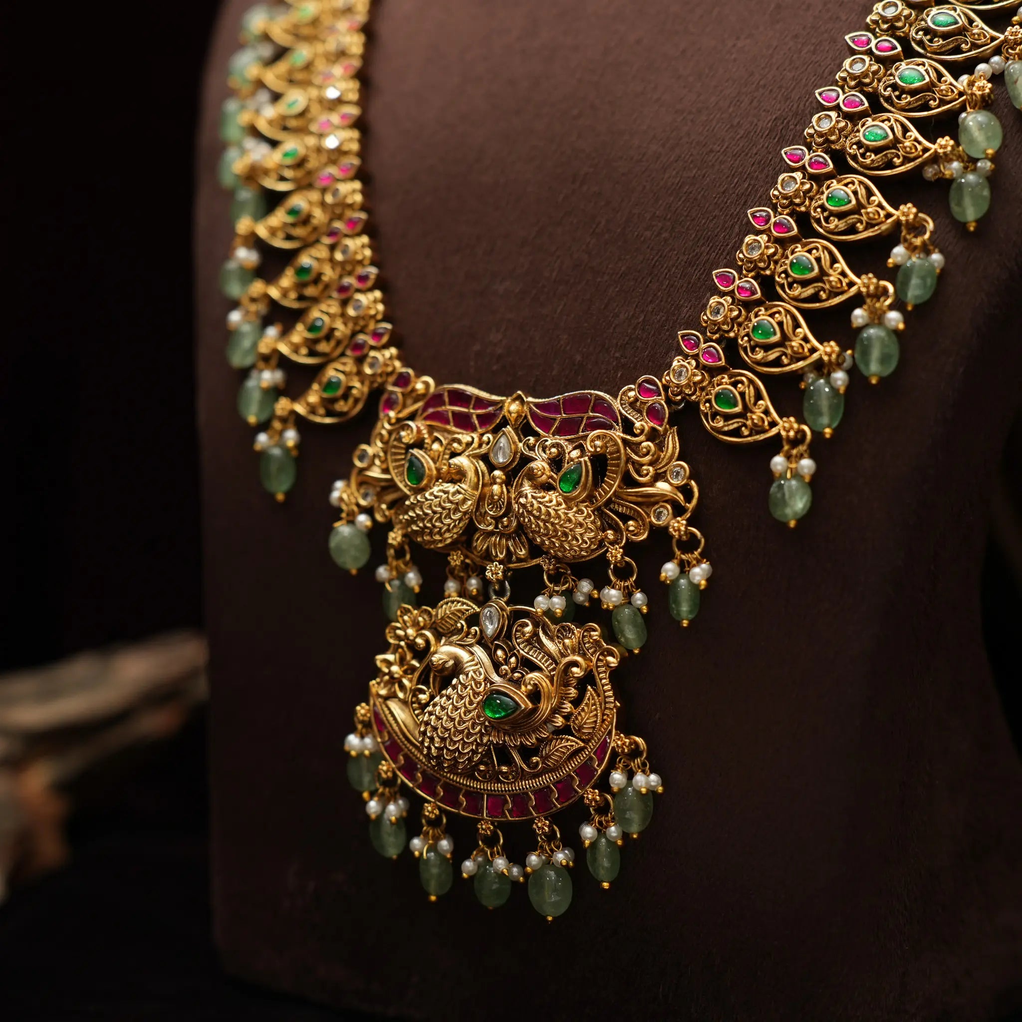 Avantika Antique Necklace - Red