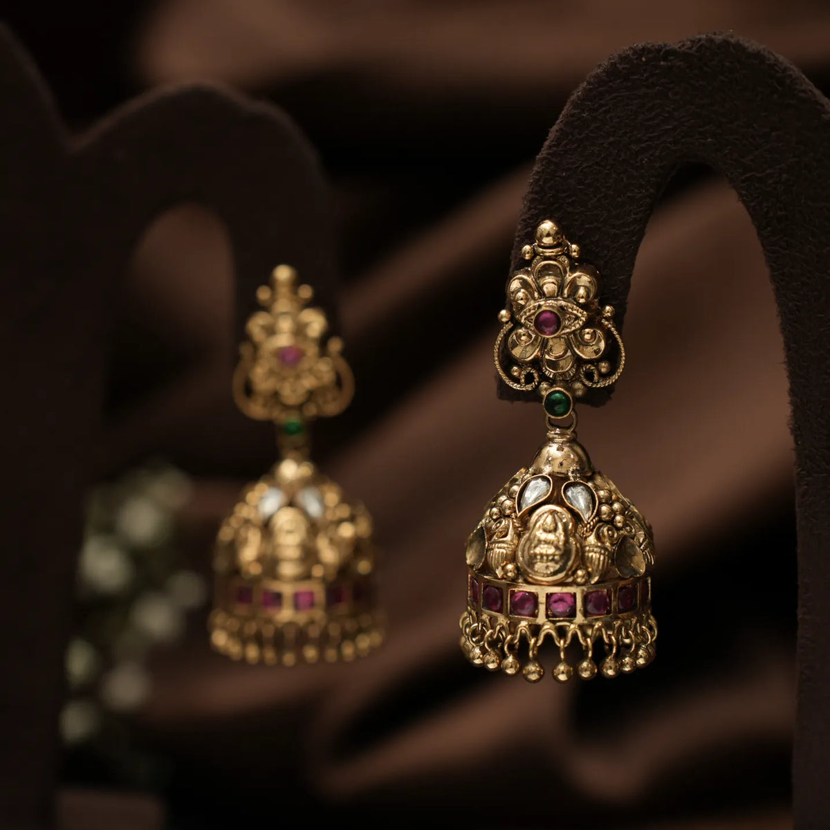 Aviana Antique Nagas Jhumka Earrings