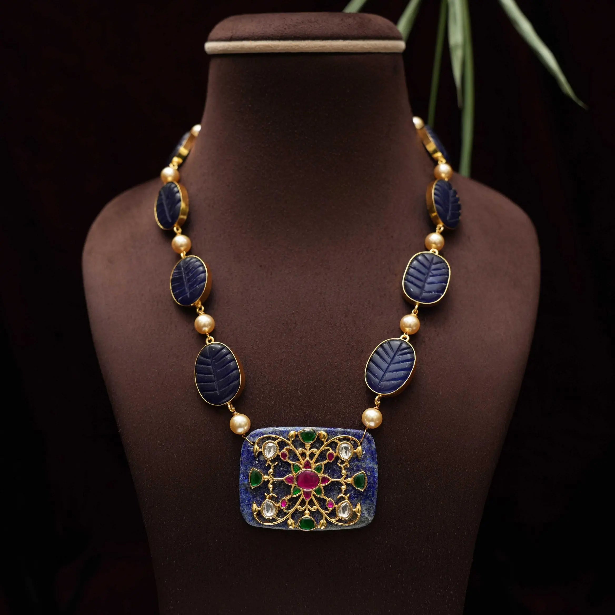 Avleen Polki Necklace - Blue
