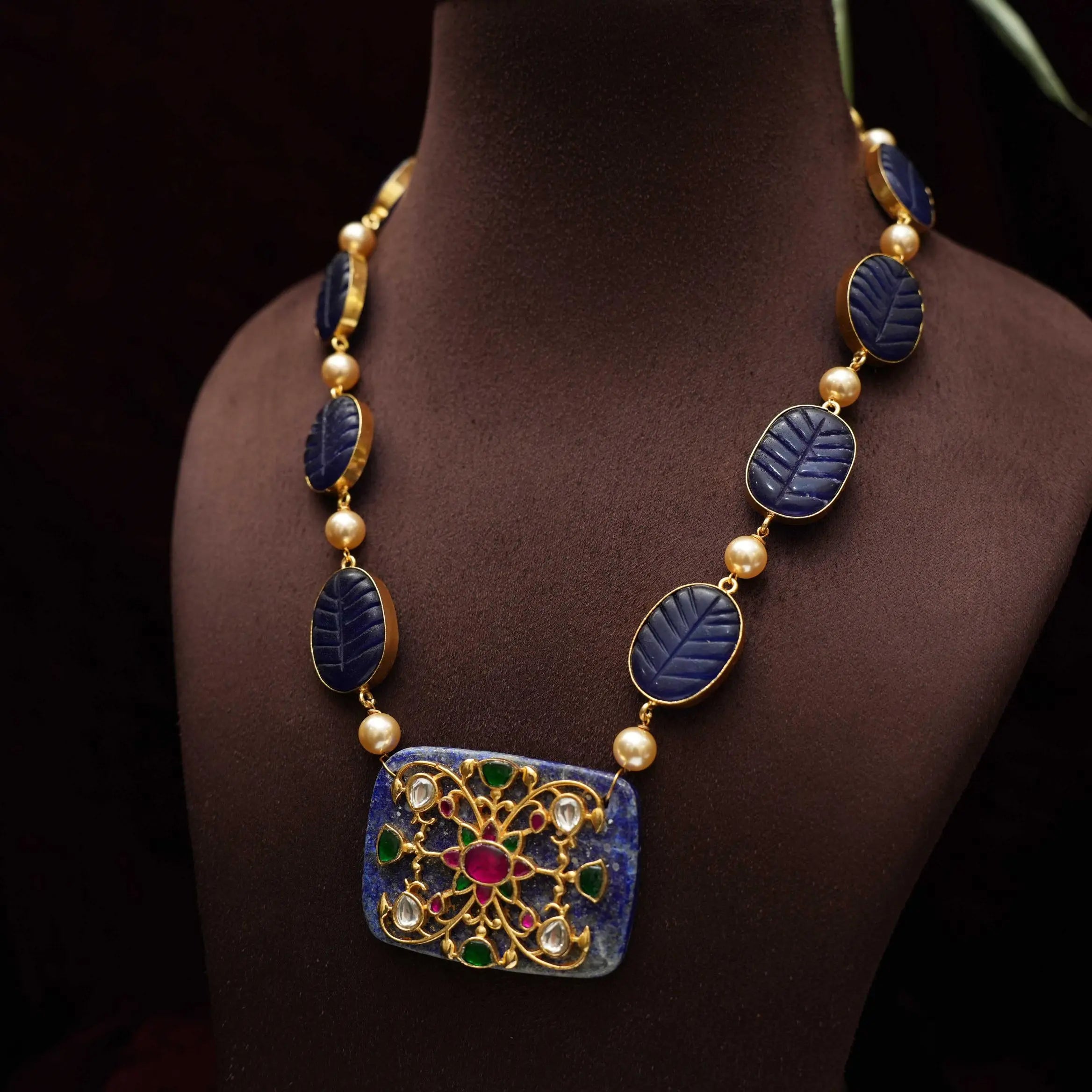 Avleen Polki Necklace - Blue