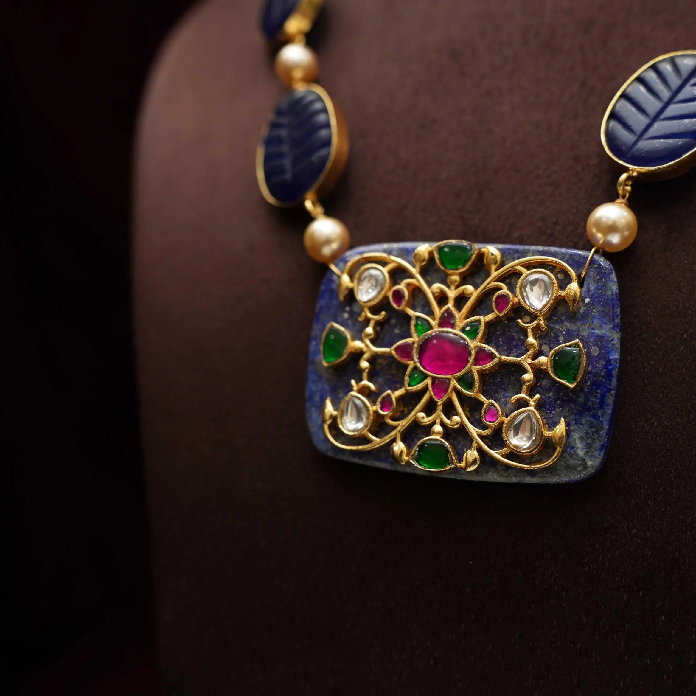 Avleen Polki Necklace - Blue