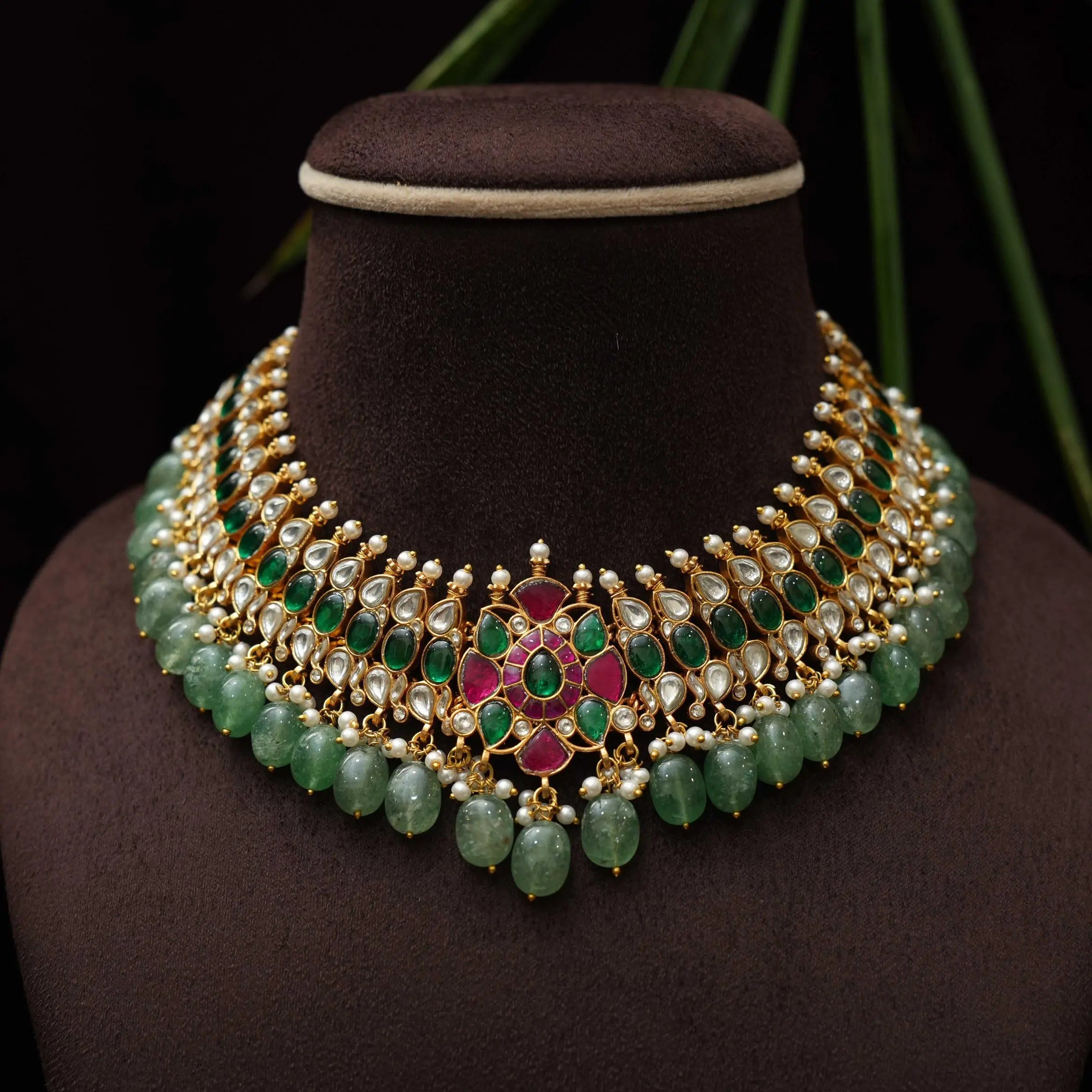 Avleen Polki Necklace - Green
