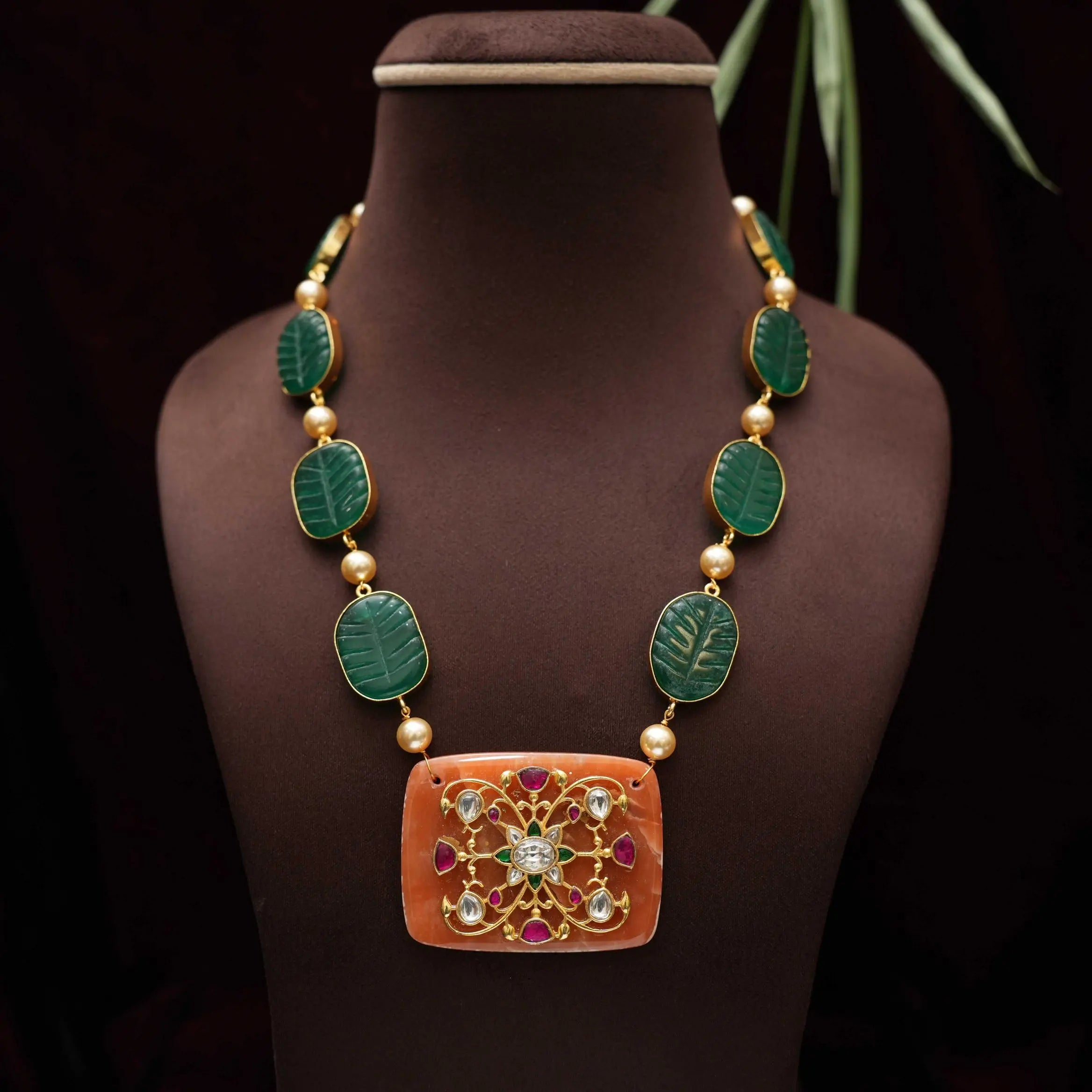 Avleen Polki Necklace - Green
