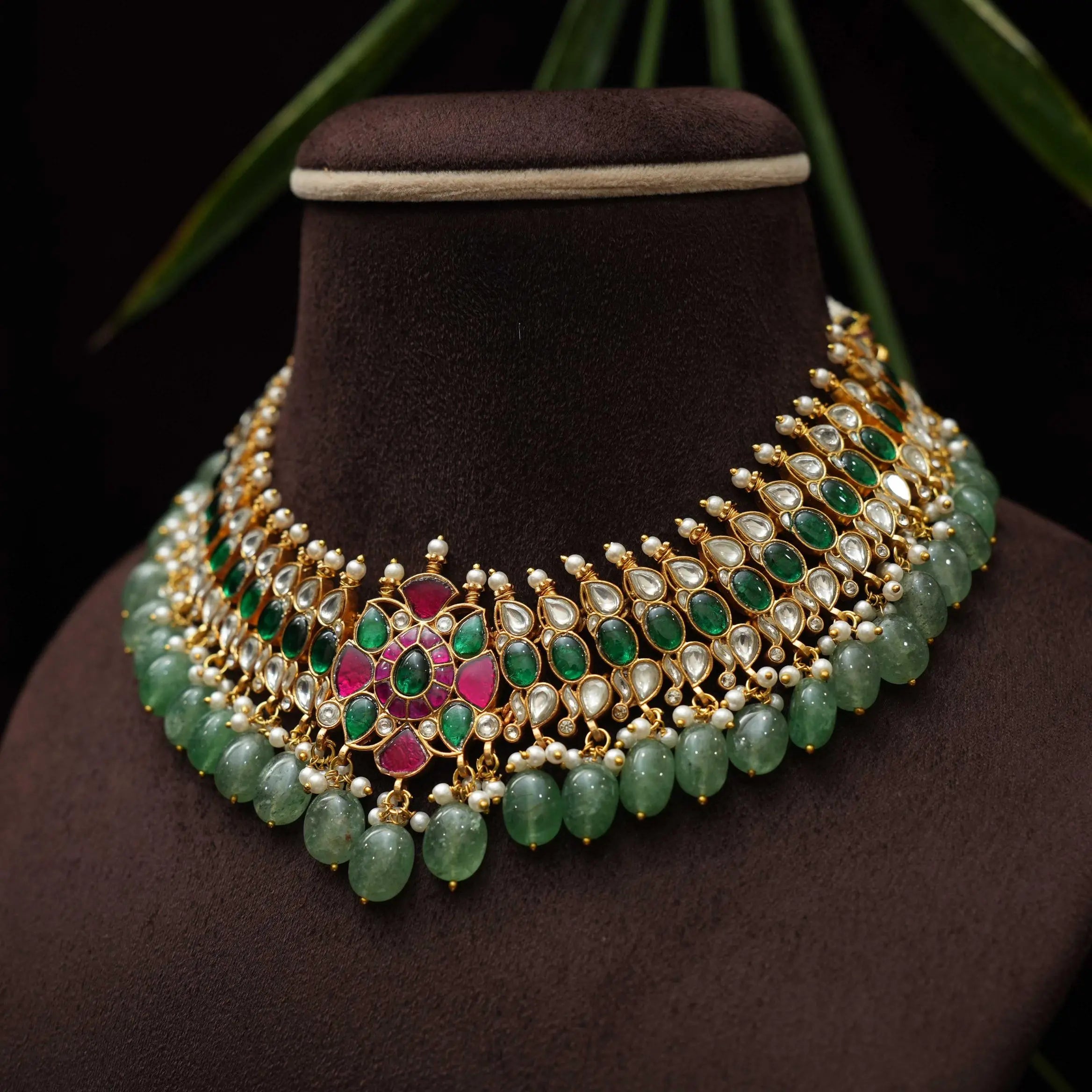 Avleen Polki Necklace - Green