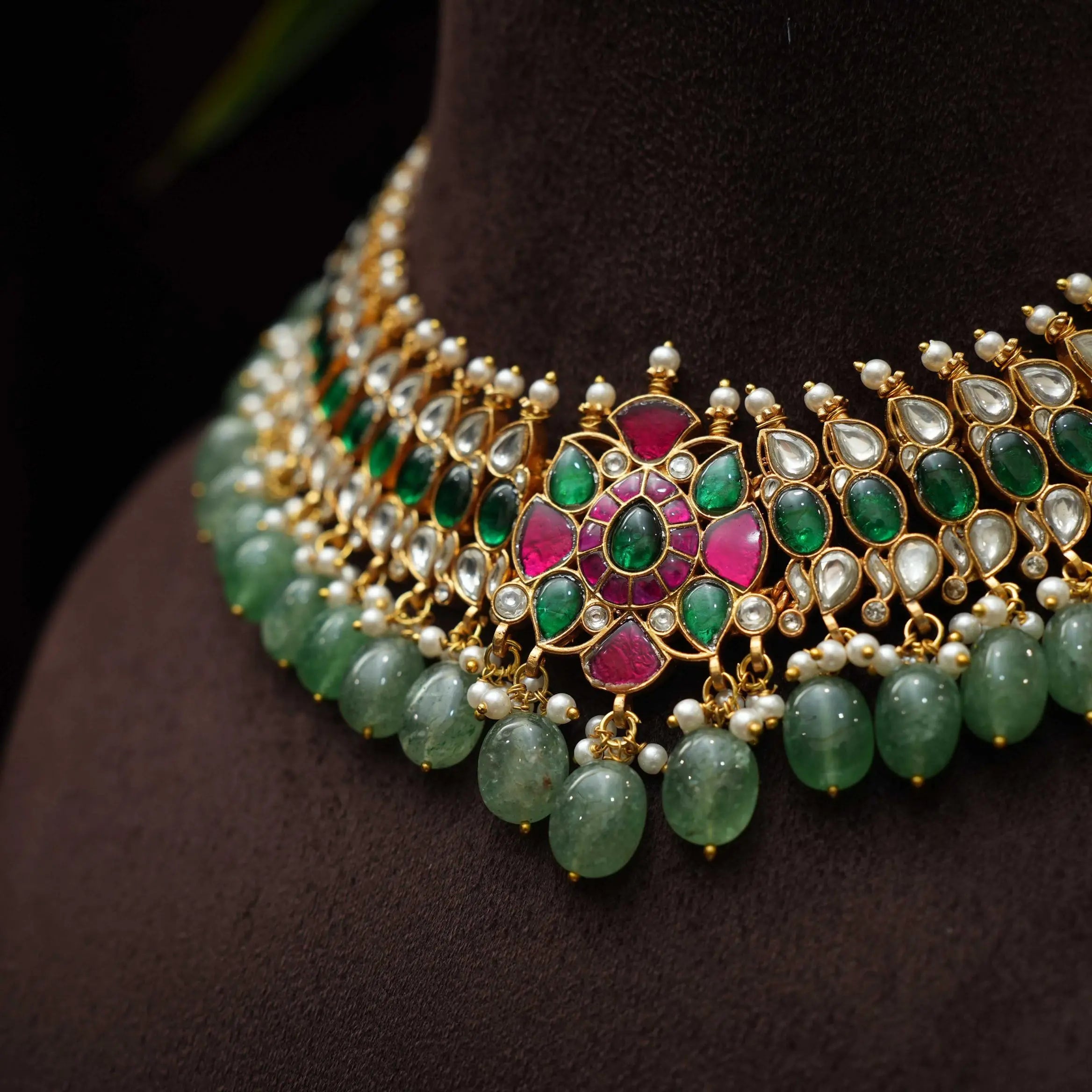Avleen Polki Necklace - Green