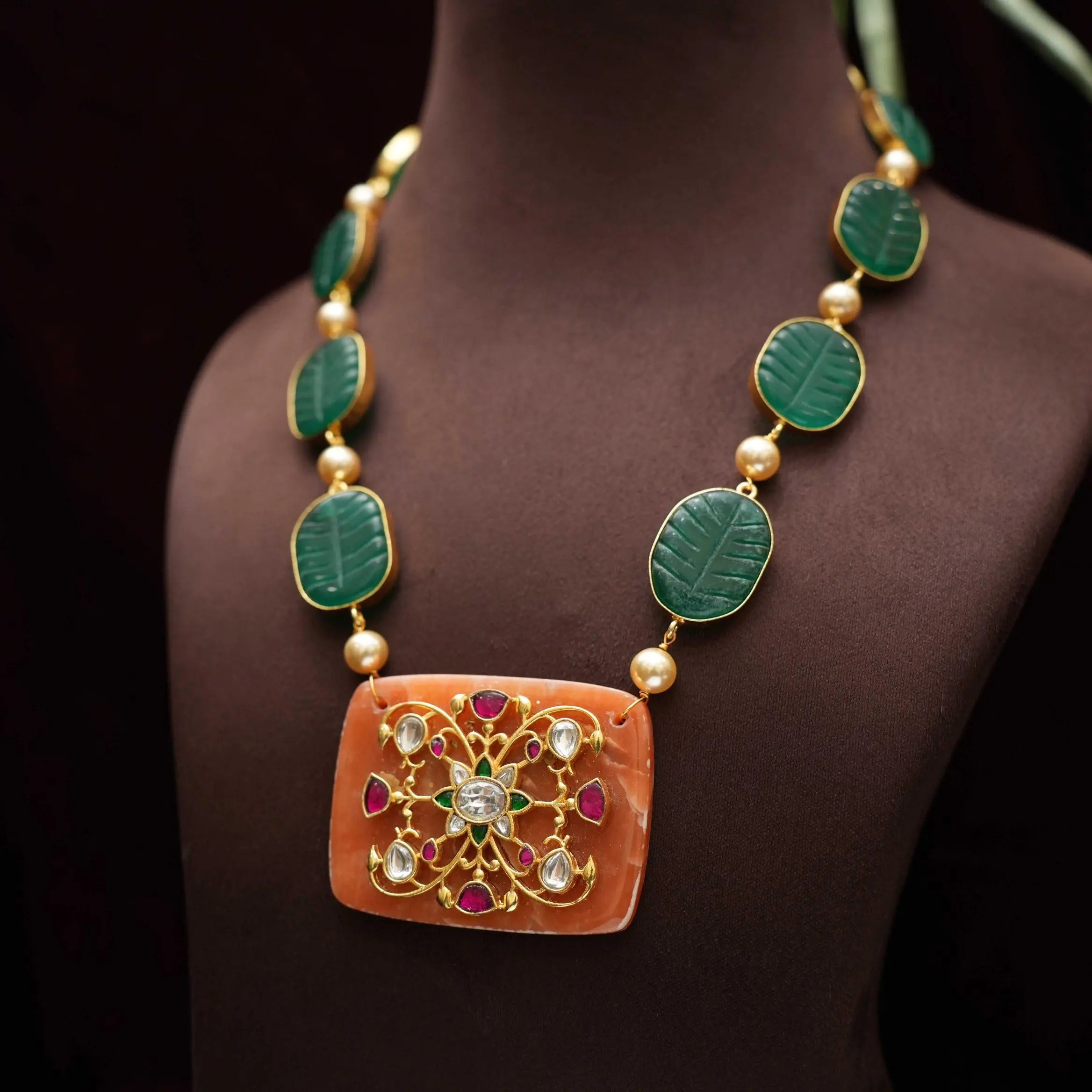 Avleen Polki Necklace - Green