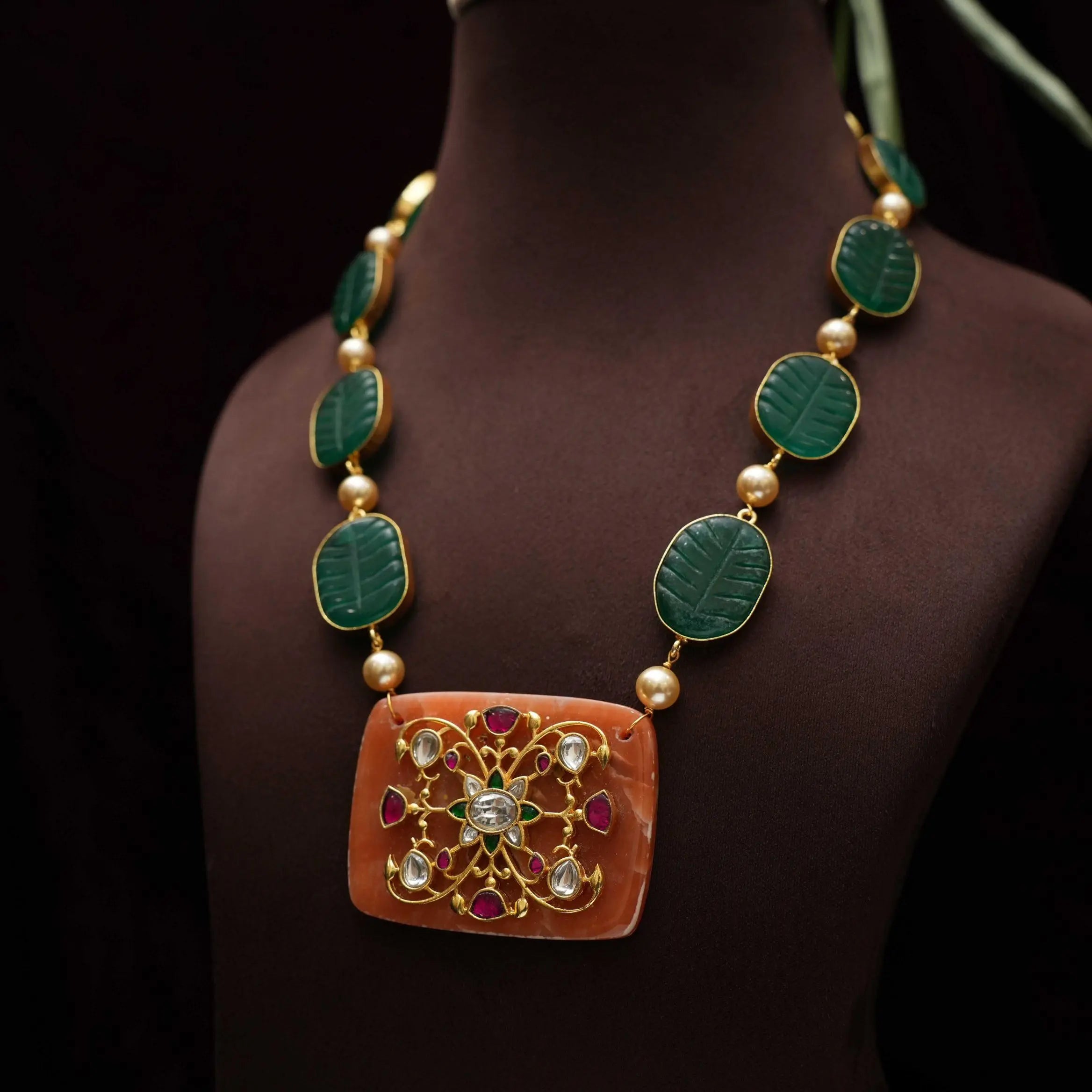 Avleen Polki Necklace - Green