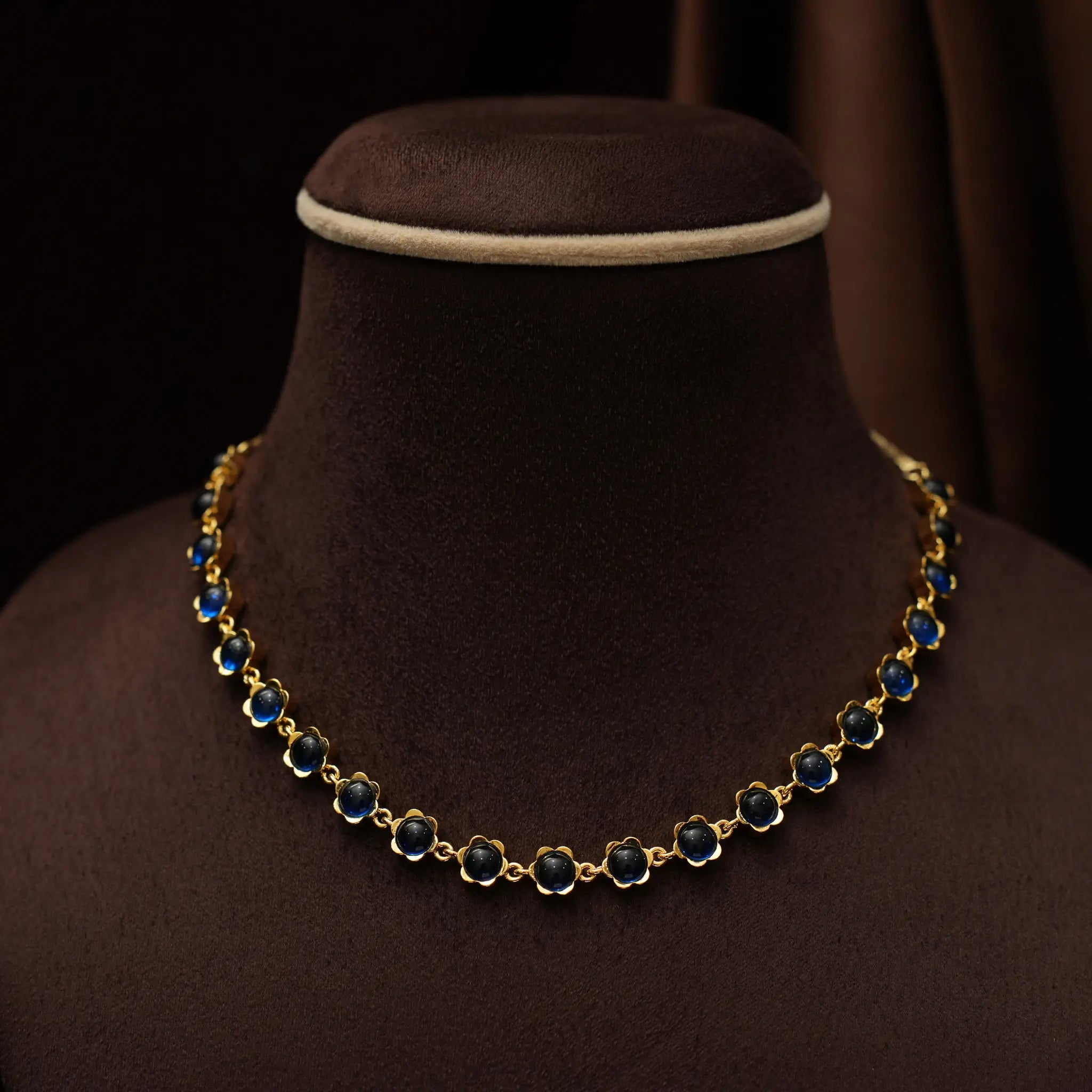 Avyira Antique Minimal Necklace - Blue