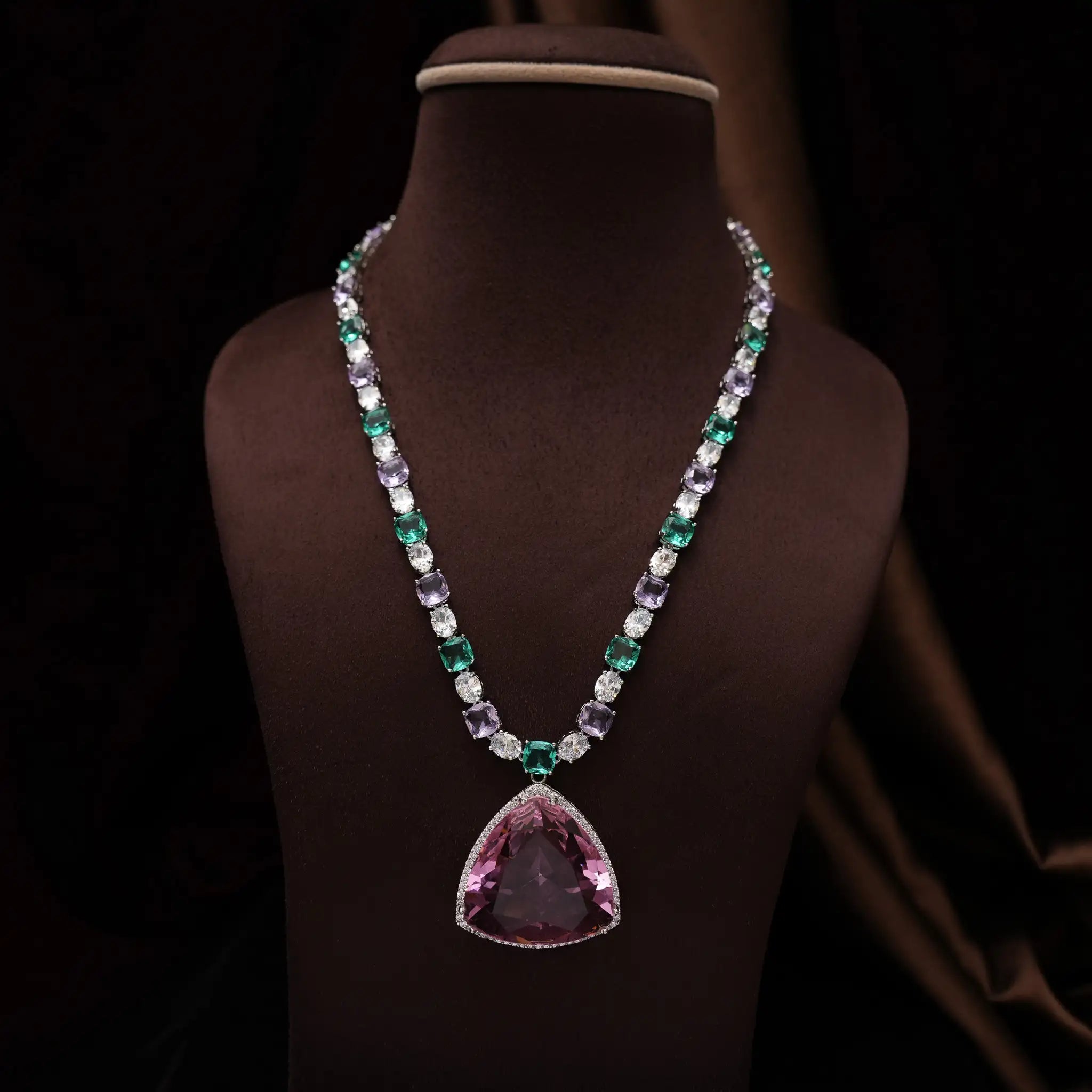 Ayati Zircon Necklace - Pink
