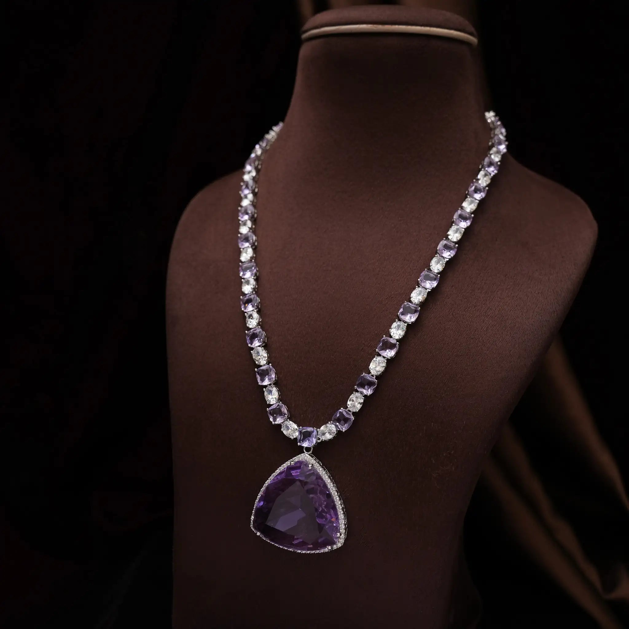 Ayati Zircon Necklace - Purple