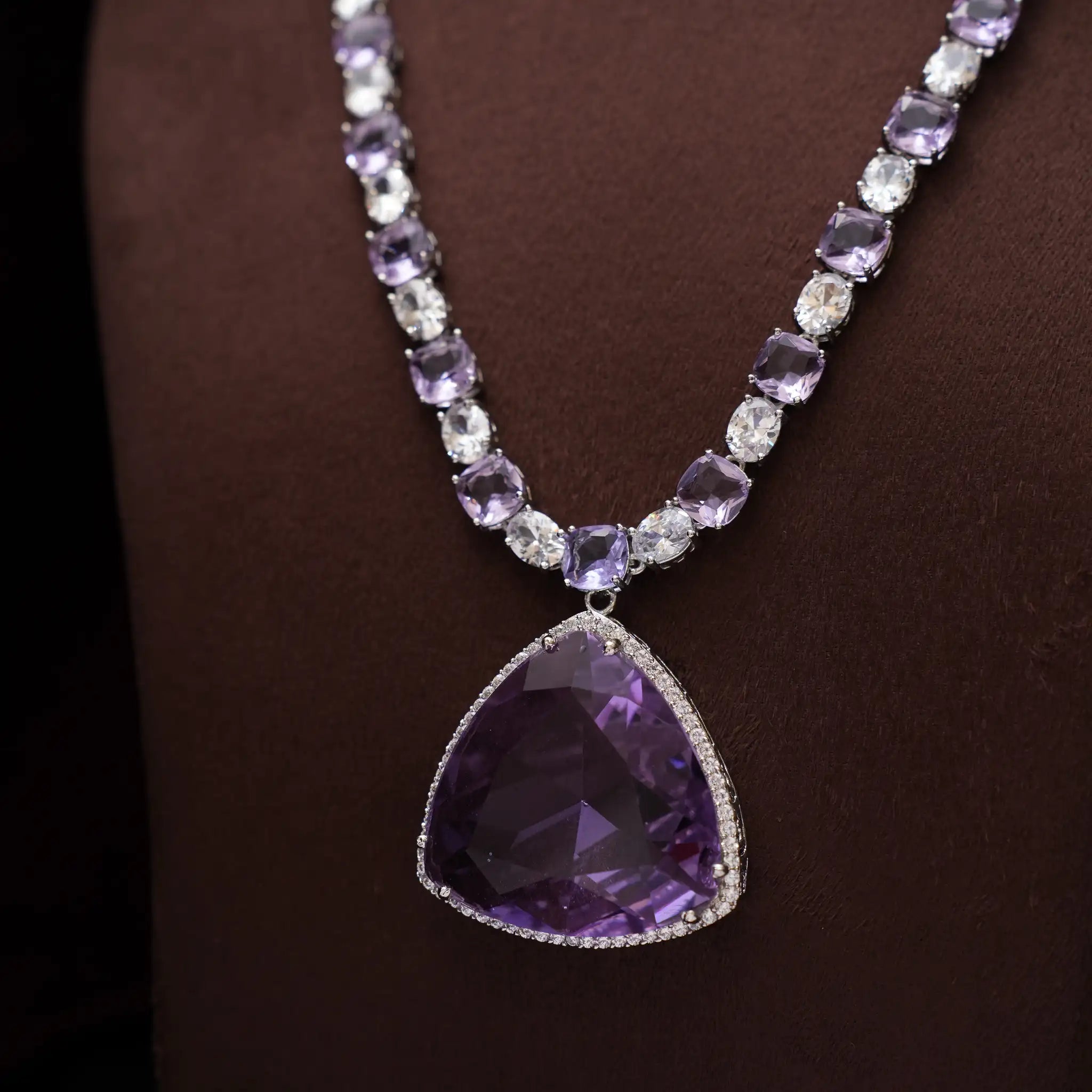 Ayati Zircon Necklace - Purple