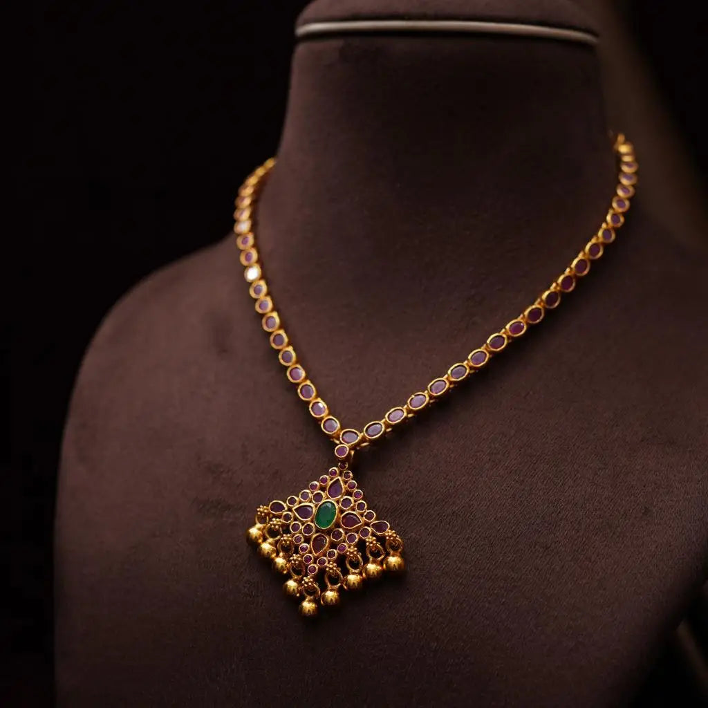 Bageshri Silver Reversible Necklace