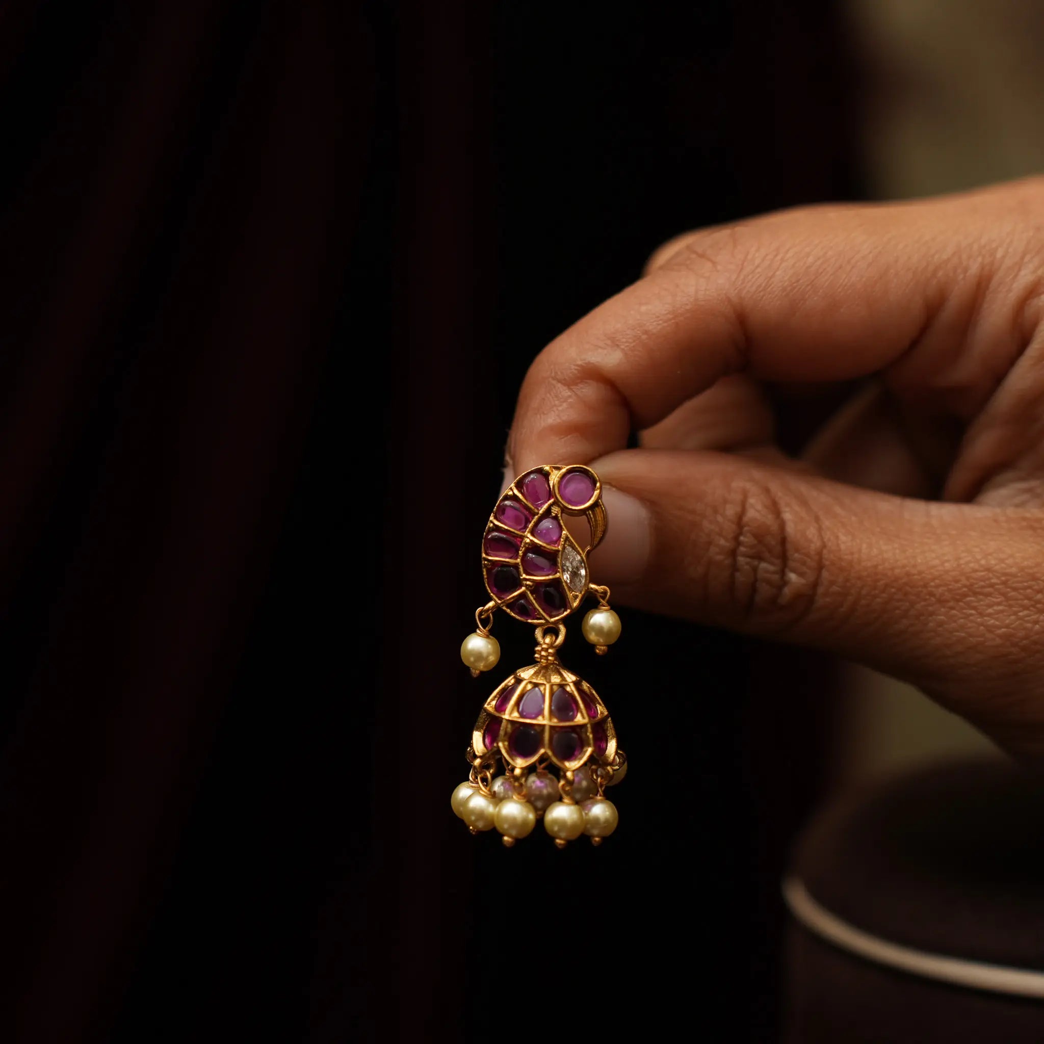 Barkha Antique Jhumka Earrings