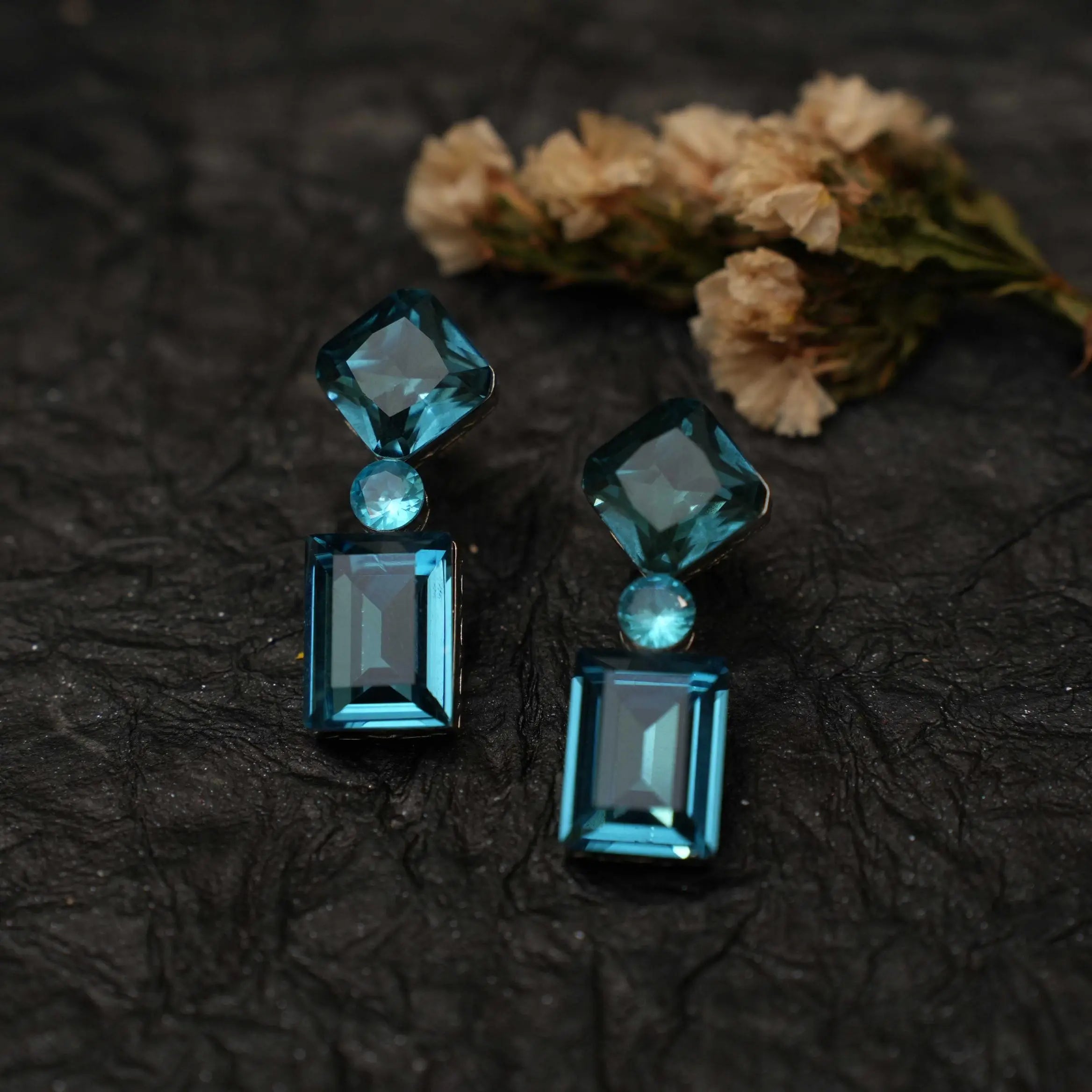 Bella Designer Earrings - Blue