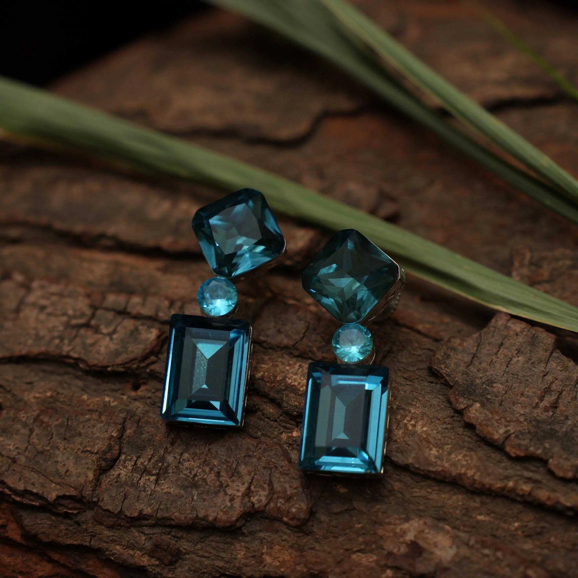 Bella Designer Earrings - Blue