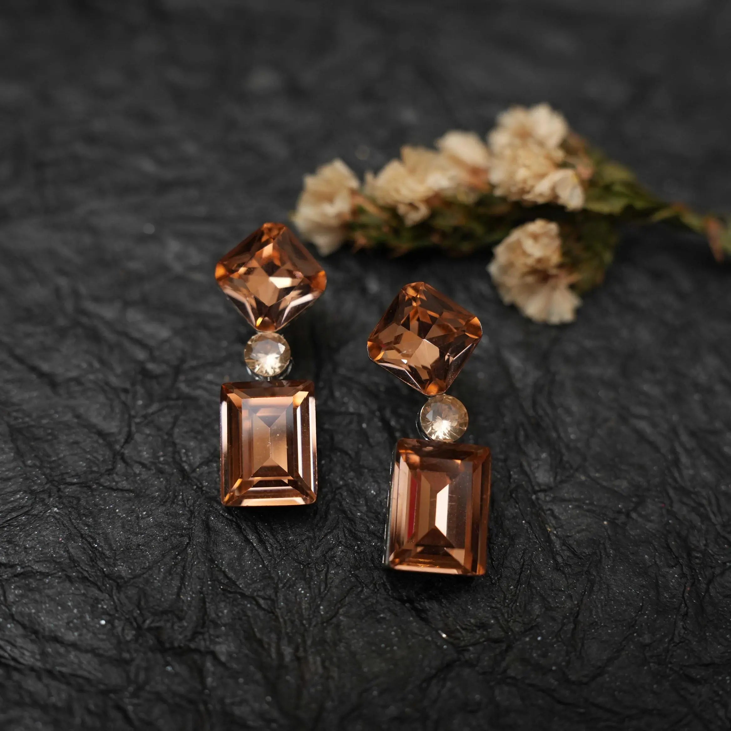 Bella Designer Earrings - Brown