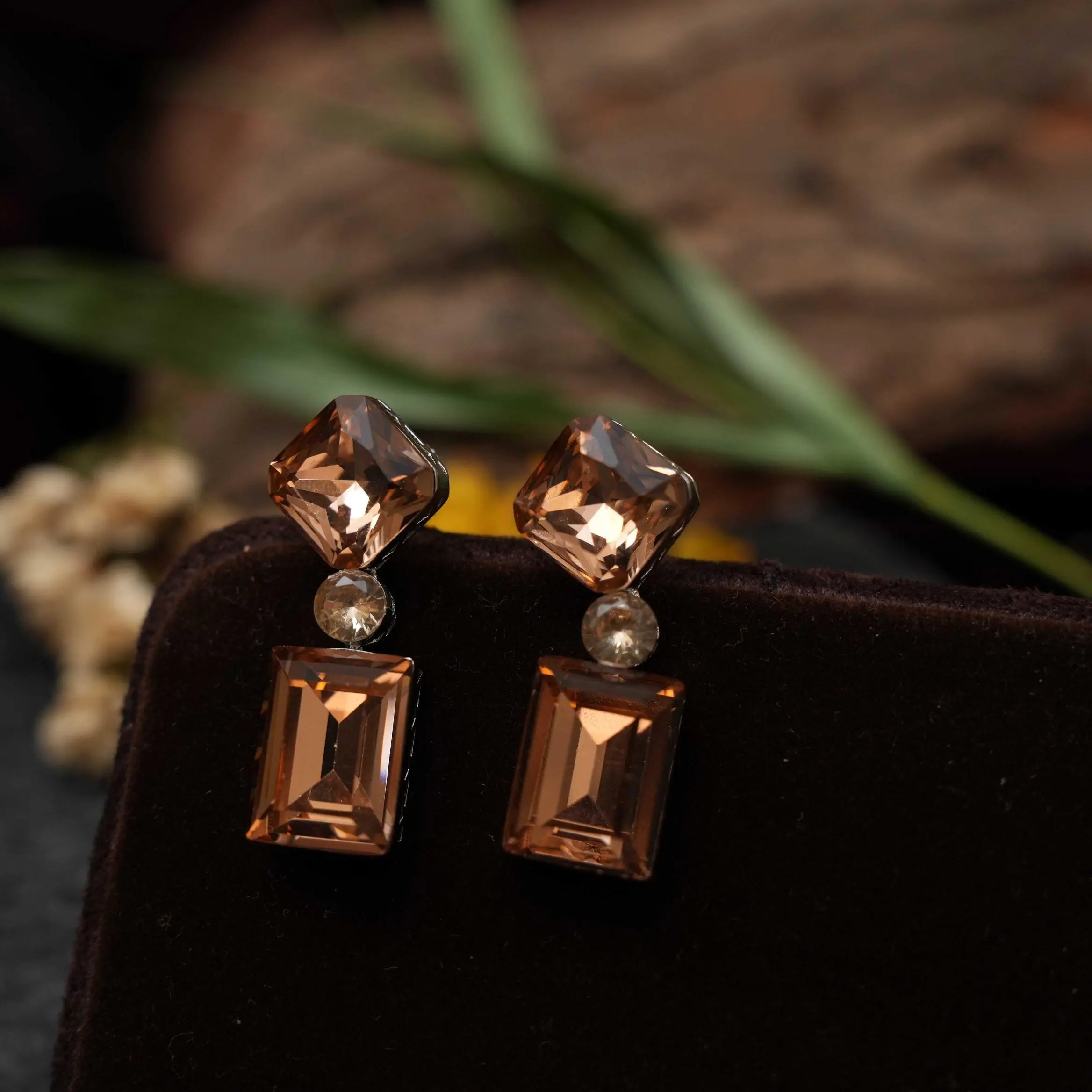 Bella Designer Earrings - Brown