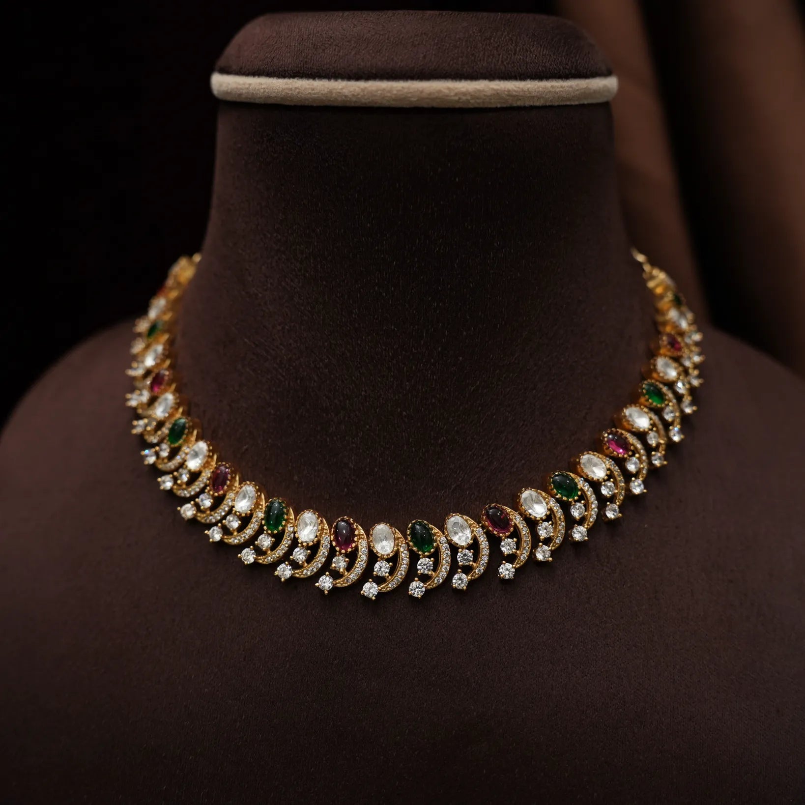 Bharkavi Zircon Necklace - Multicolor