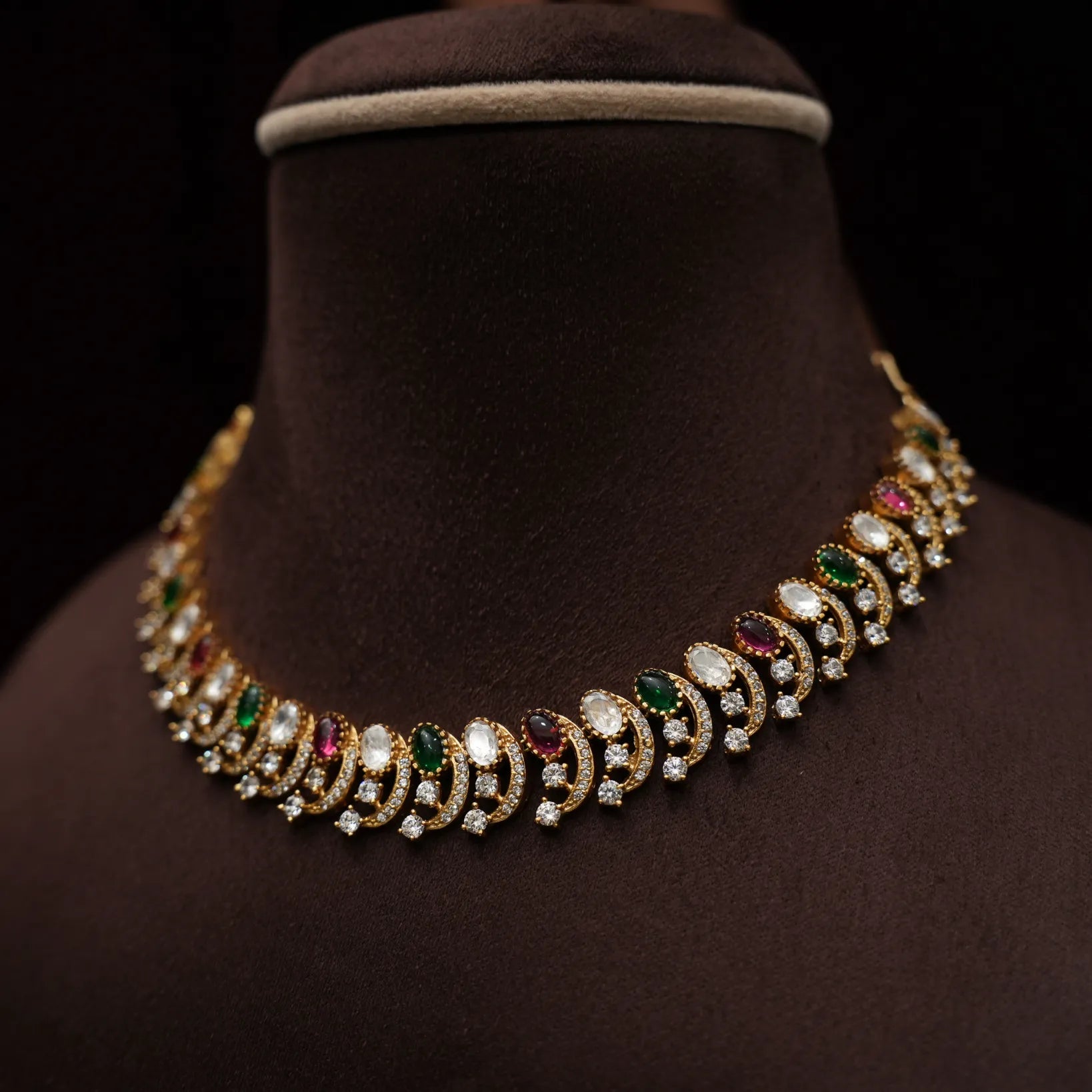 Bharkavi Zircon Necklace - Multicolor