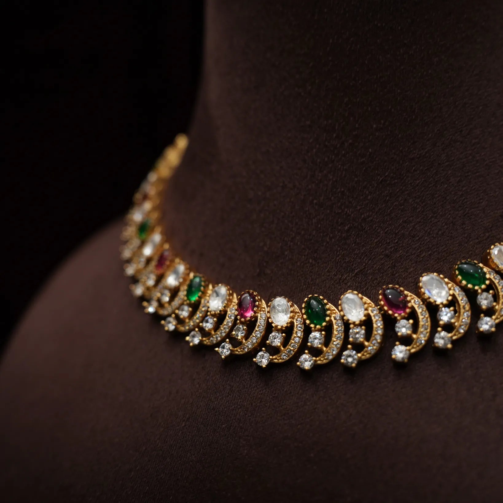 Bharkavi Zircon Necklace - Multicolor