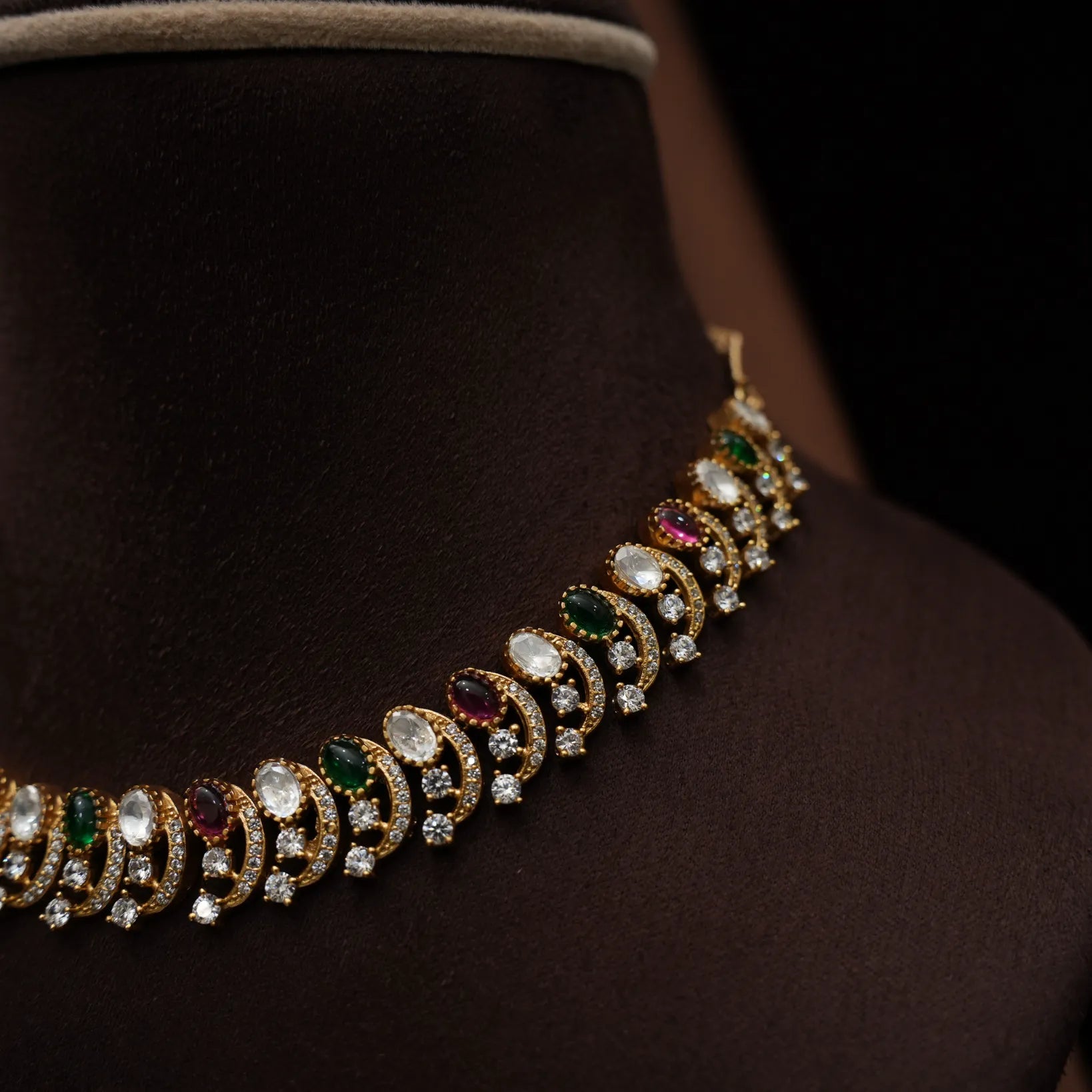 Bharkavi Zircon Necklace - Multicolor