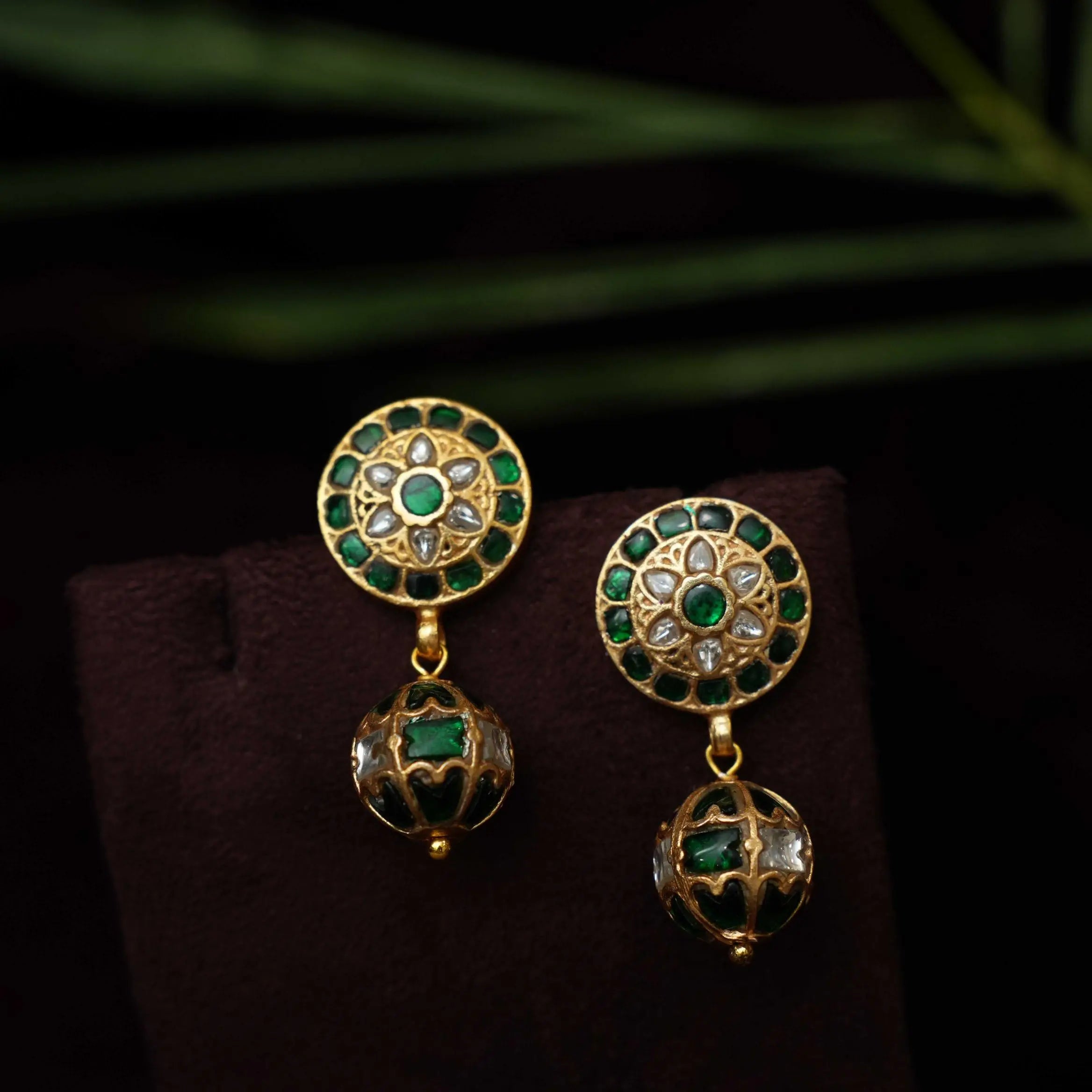 Bhaviki Silver Earrings - Green