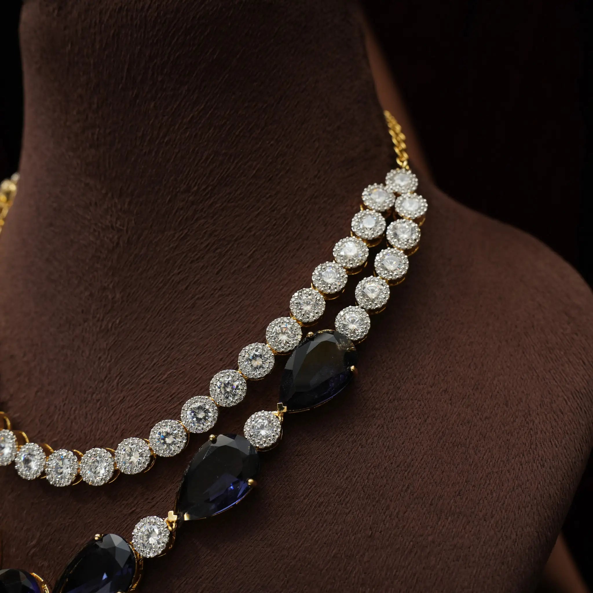 Bhavya Zircon Necklace - Purple