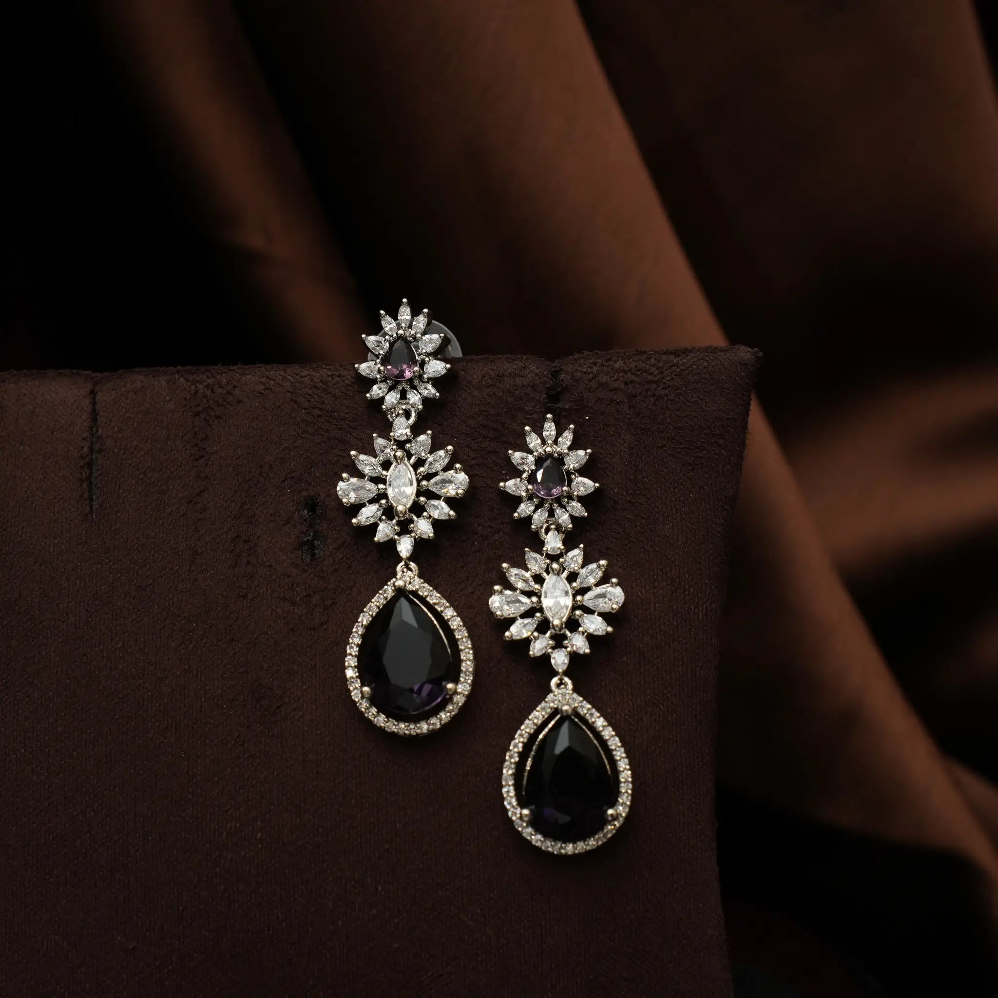 Bhuvika Zircon Necklace - Purple