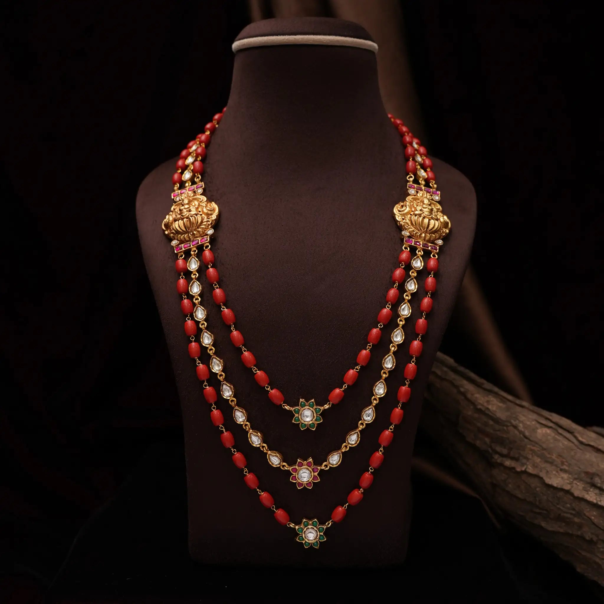 Bindiya Statement Necklace - Coral