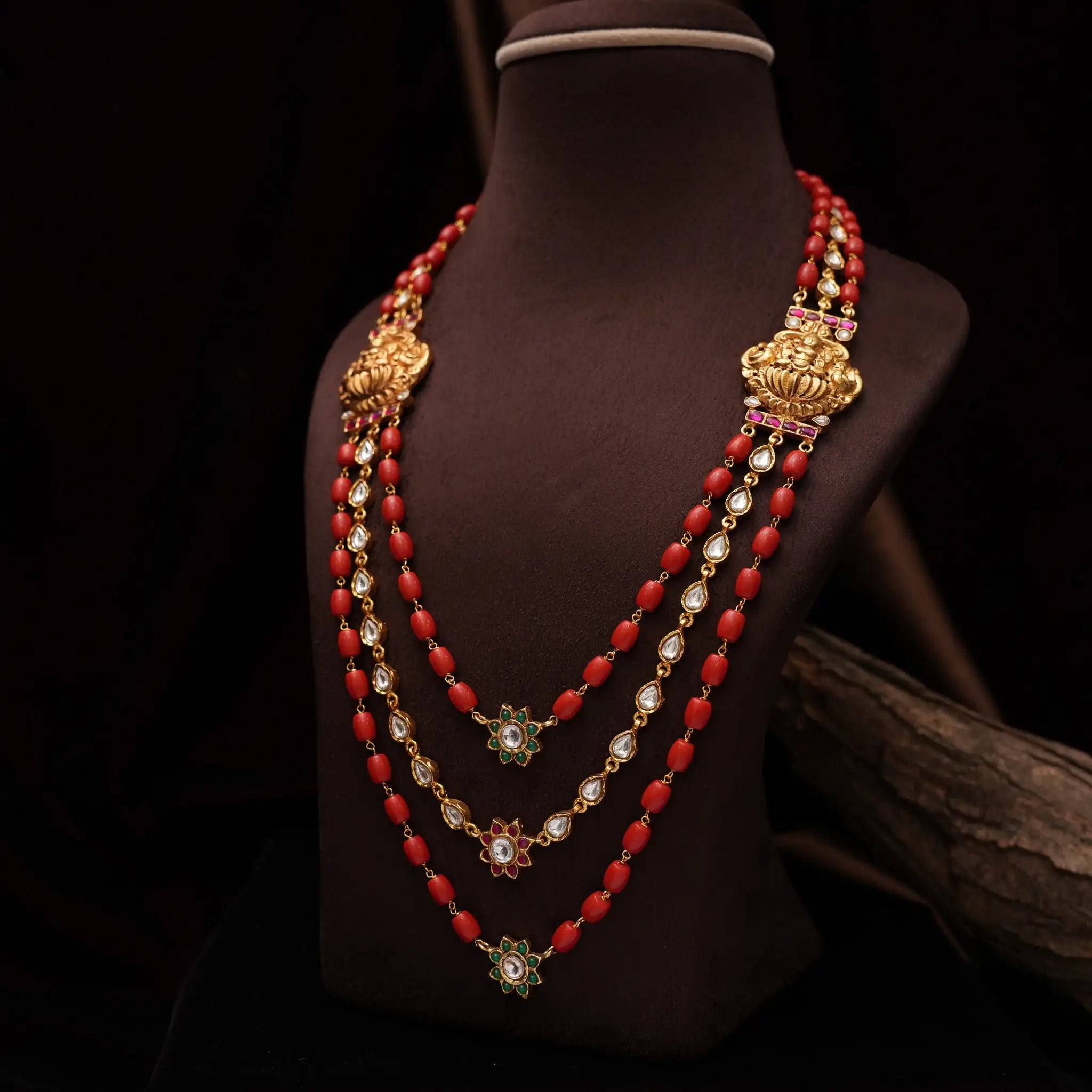 Bindiya Statement Necklace - Coral