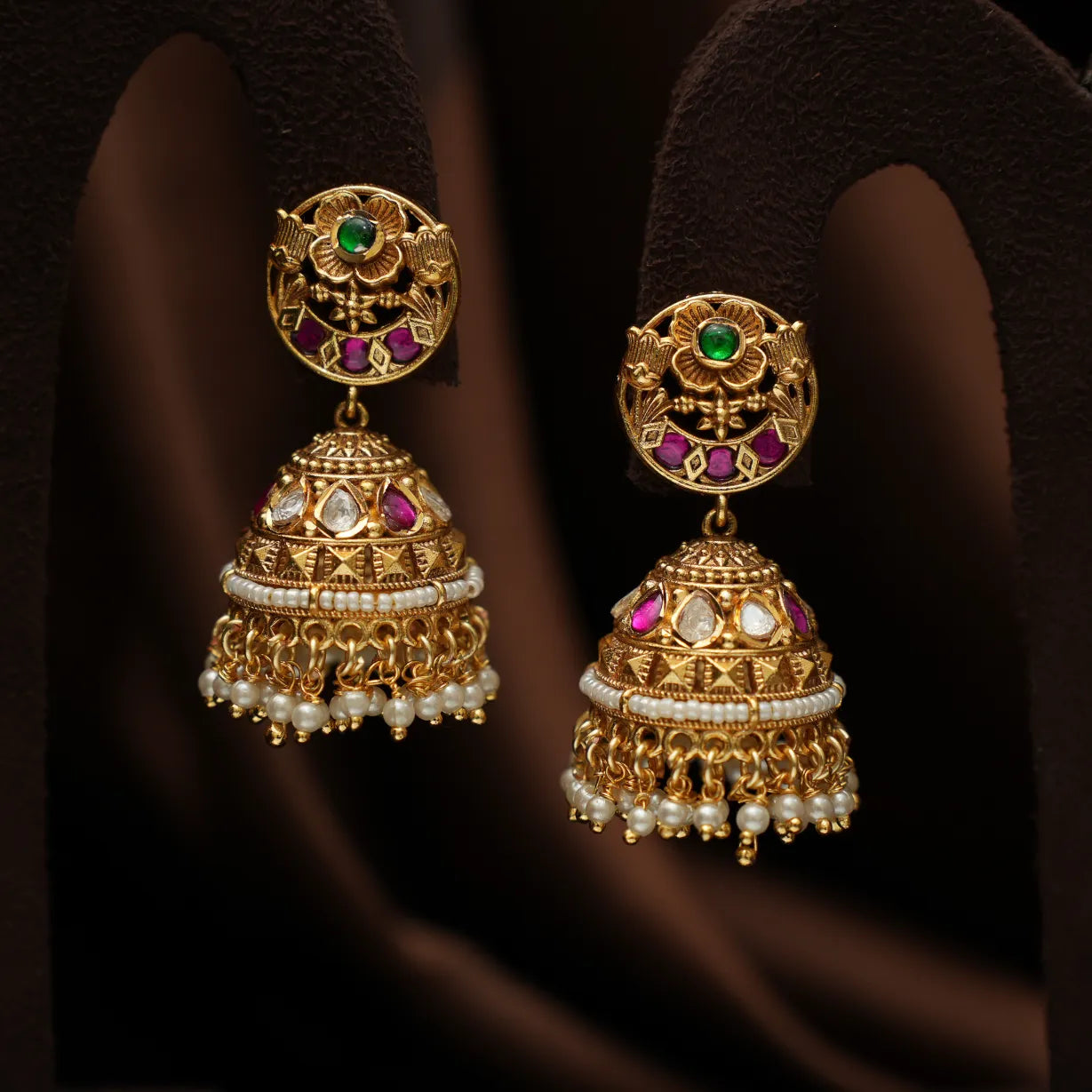 Binita Antique Jhumka Earrings