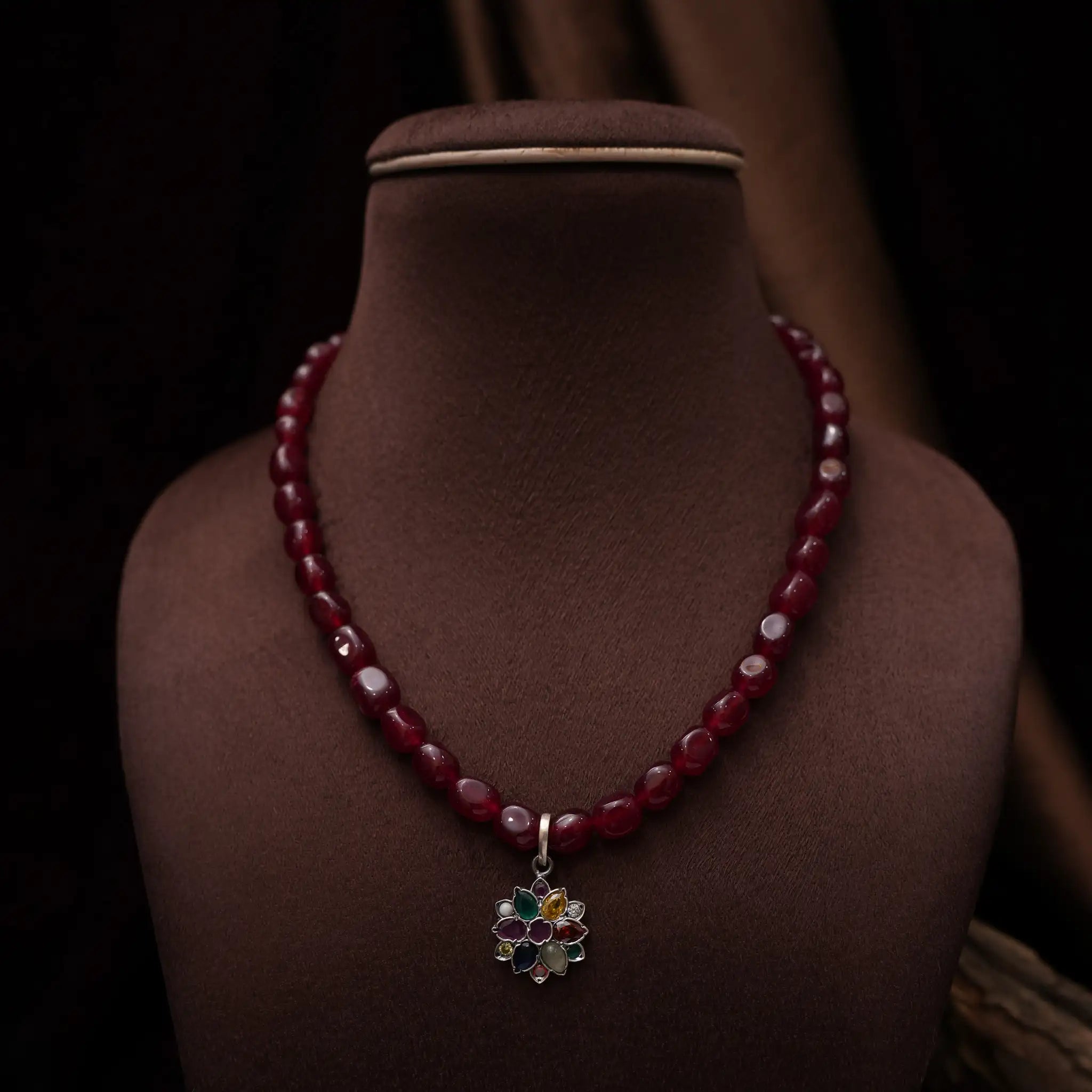 Bohita Silver Beaded Necklace