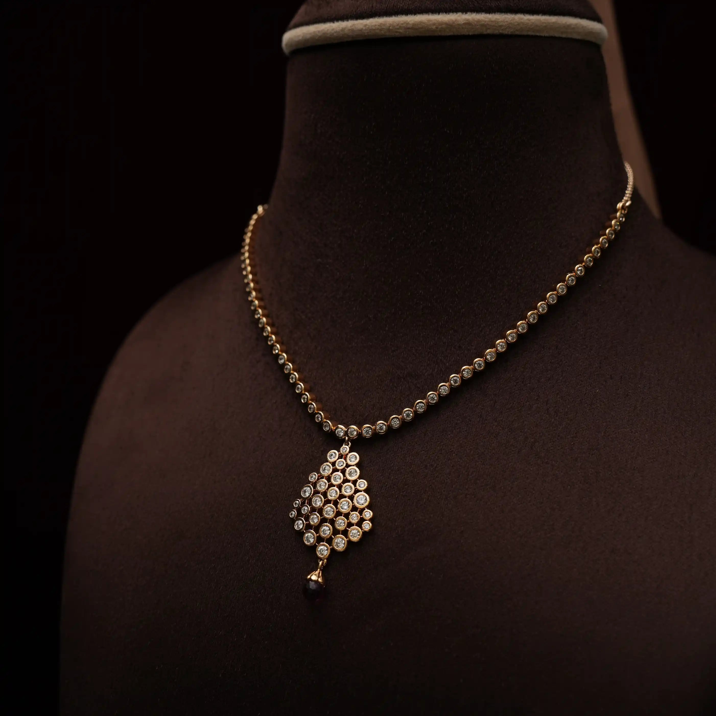 Briar Zircon Necklace - Red