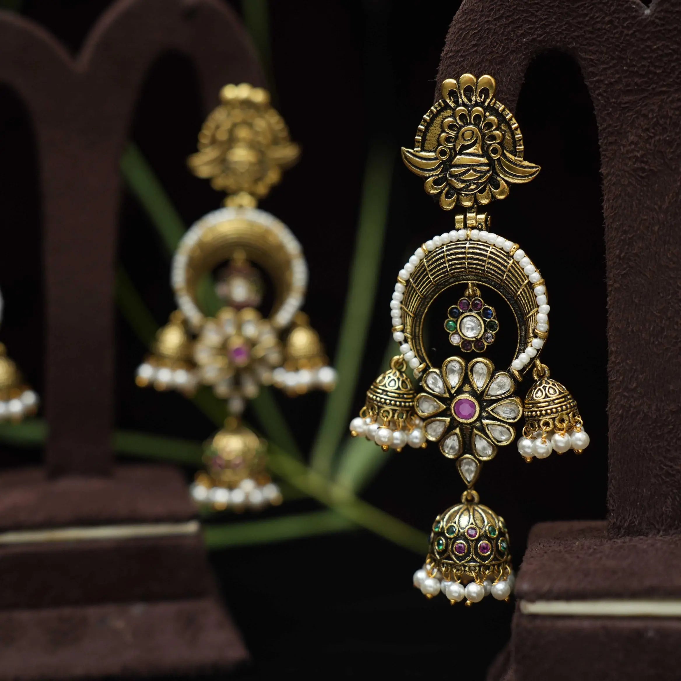 Brishti Antique Designer Earrings - Multicolor