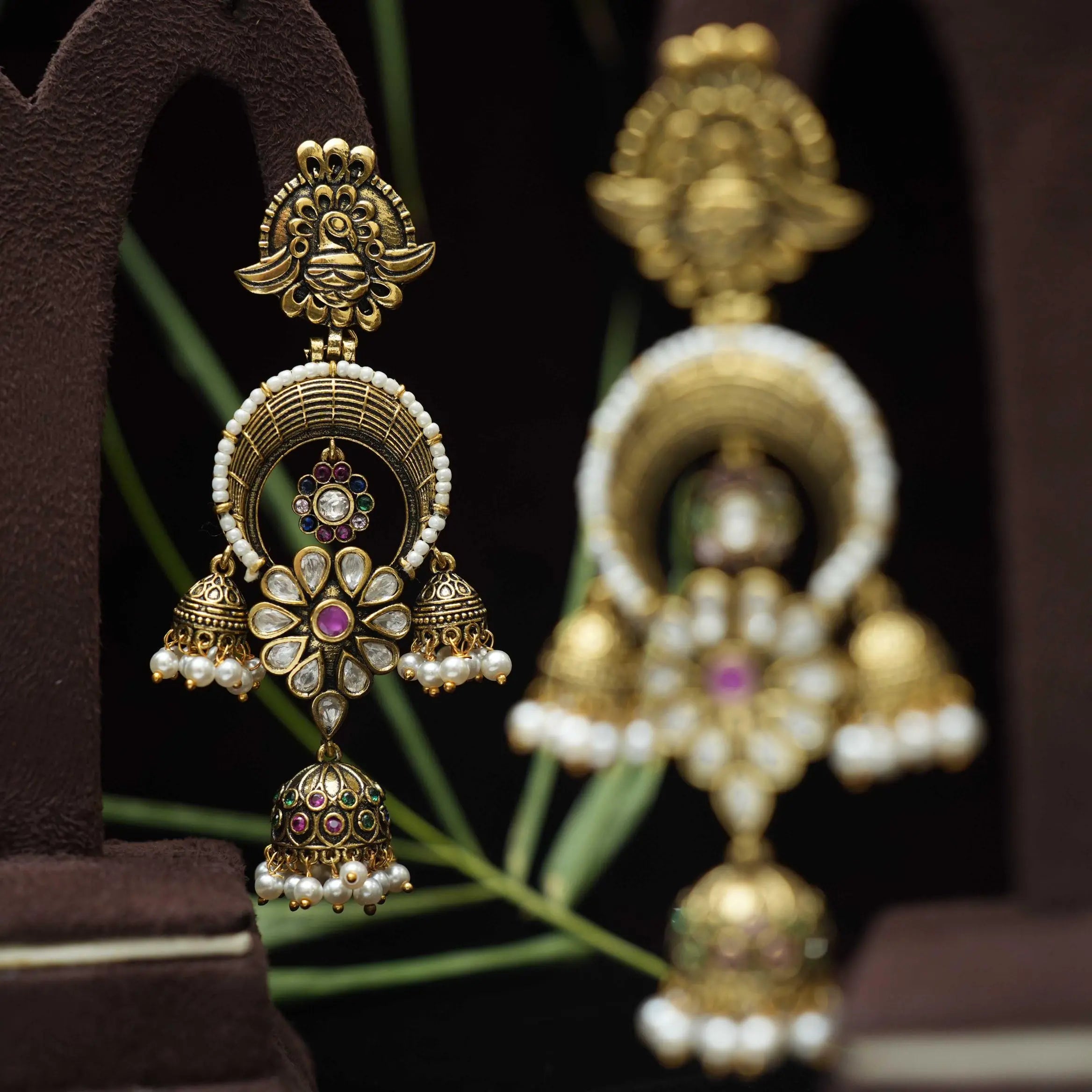 Brishti Antique Designer Earrings - Multicolor