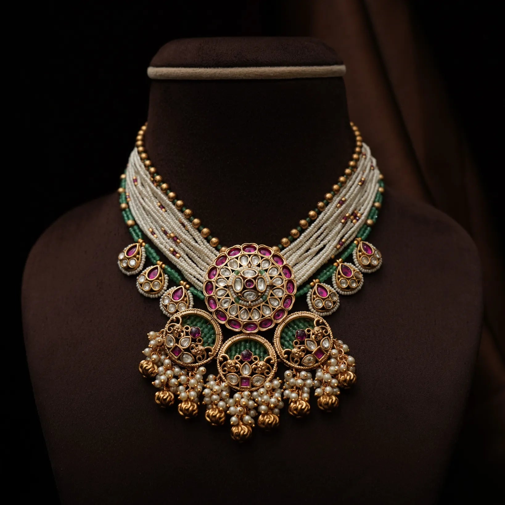 Caitra Pearl Polki Necklace