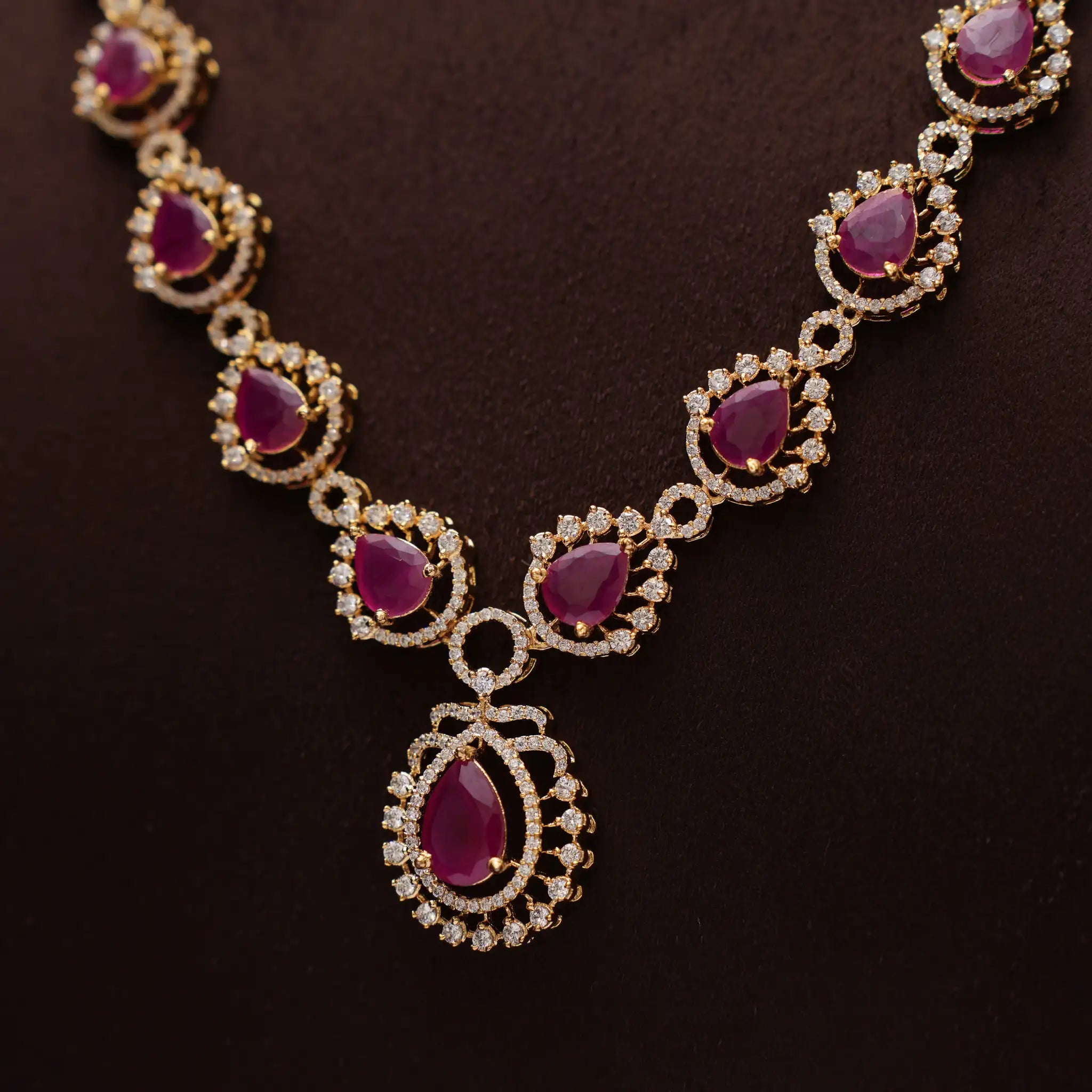 Candri Zircon Necklace - Ruby
