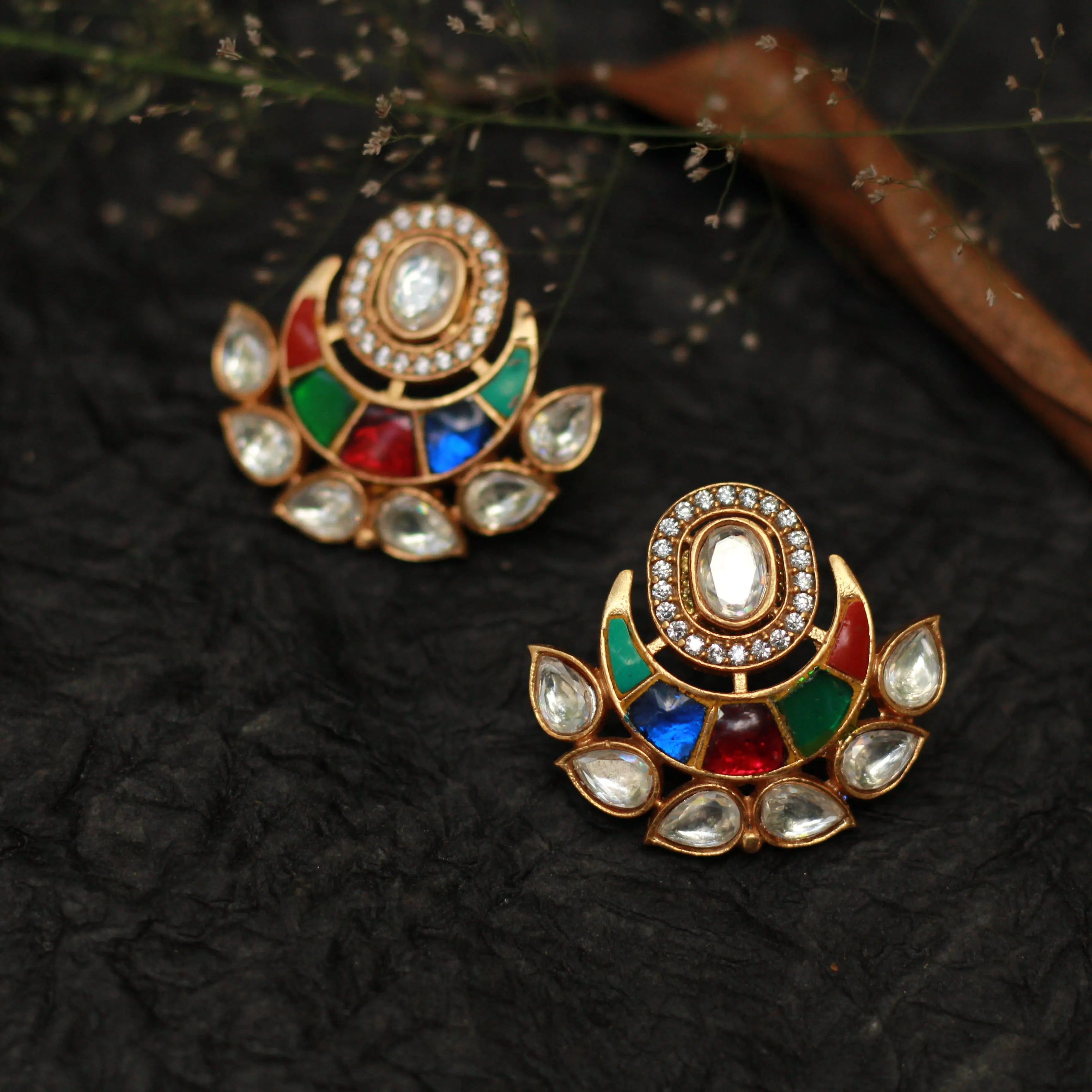 Chand Ear Stud - Multicolor - Rimli Boutique