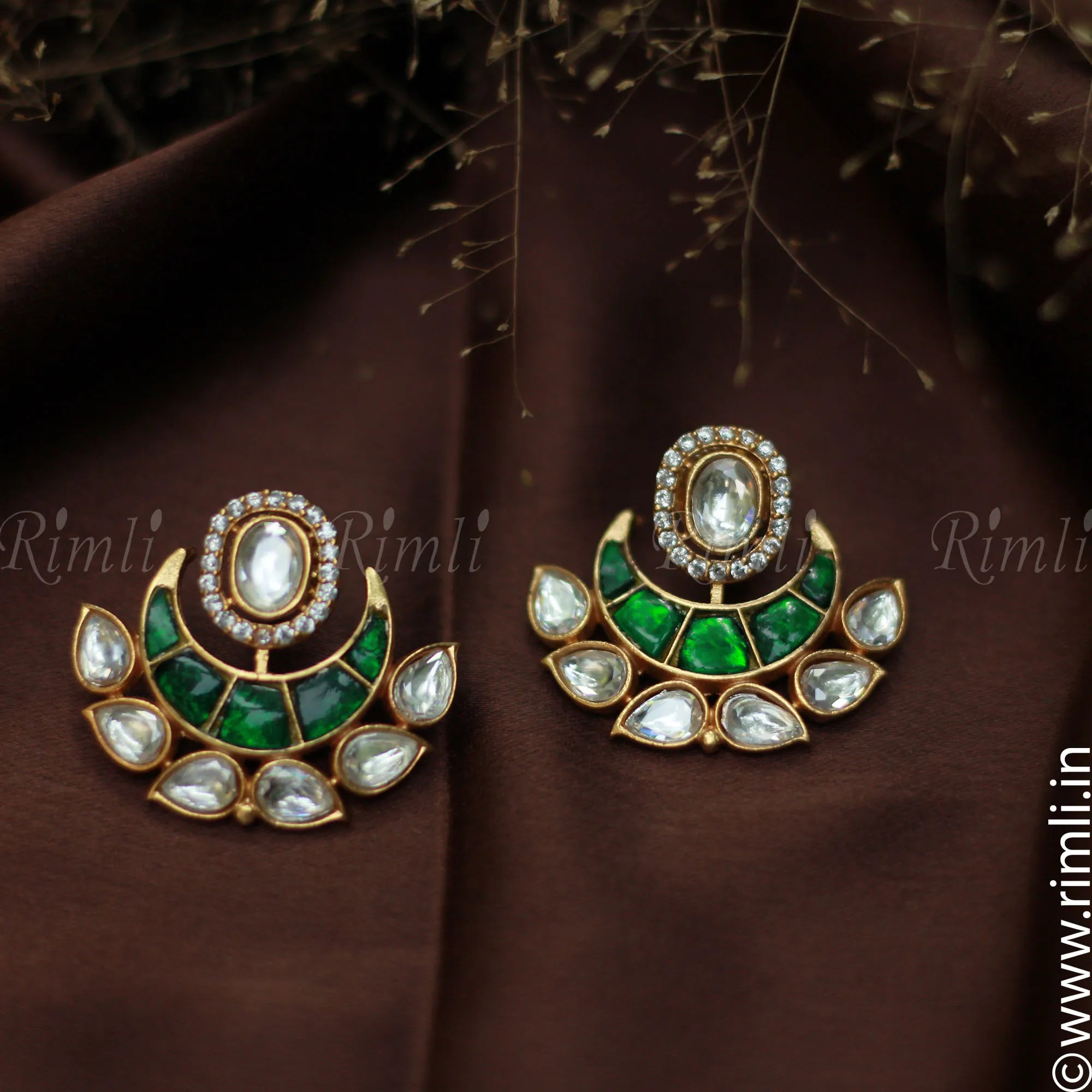 Chand Ear Stud - Green