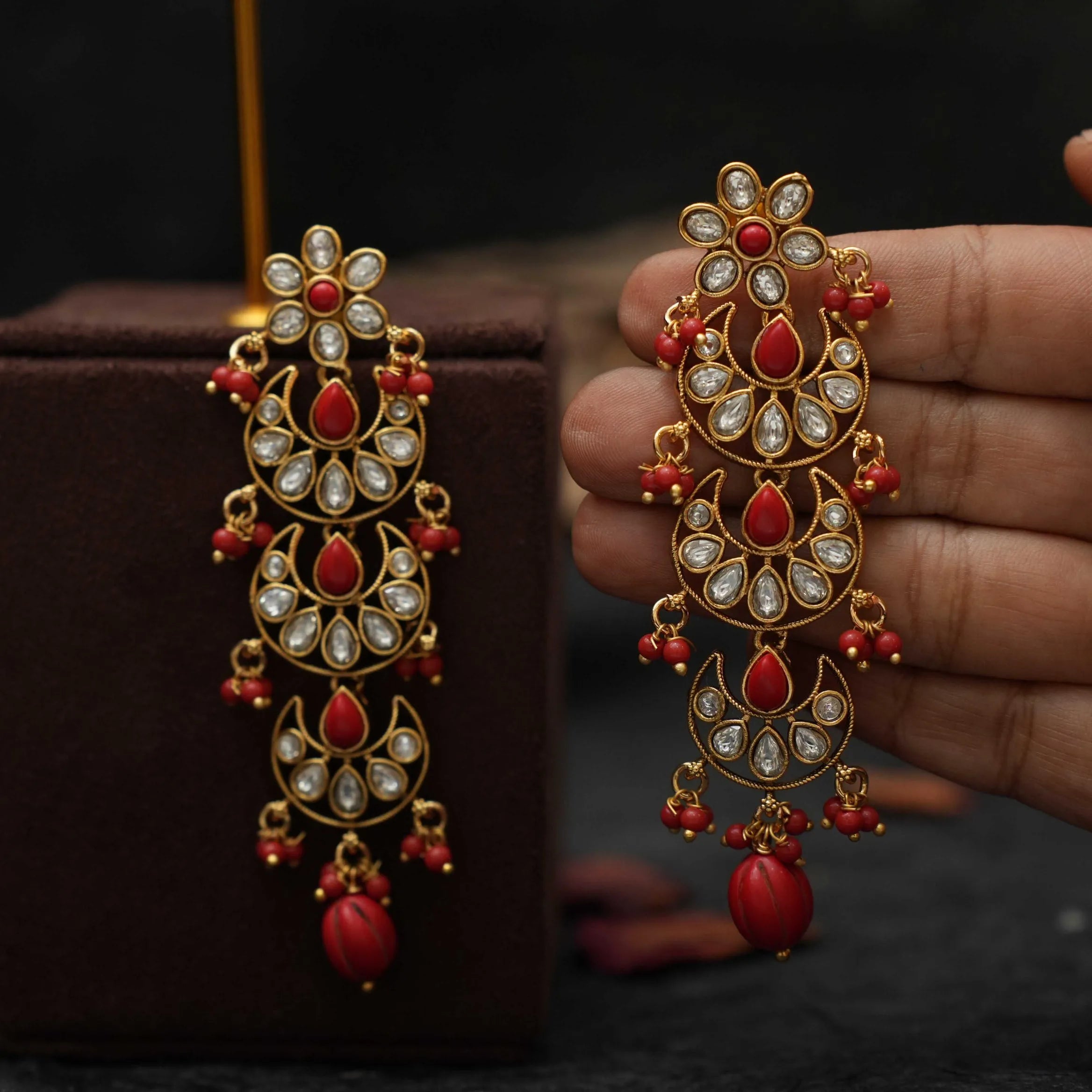 Chanvi Polki Chandbali Earrings