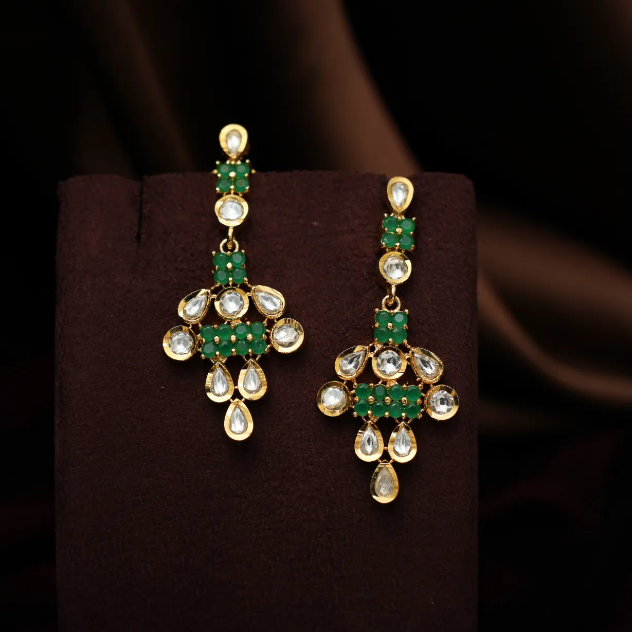 Clara Polki Necklace - Green & White
