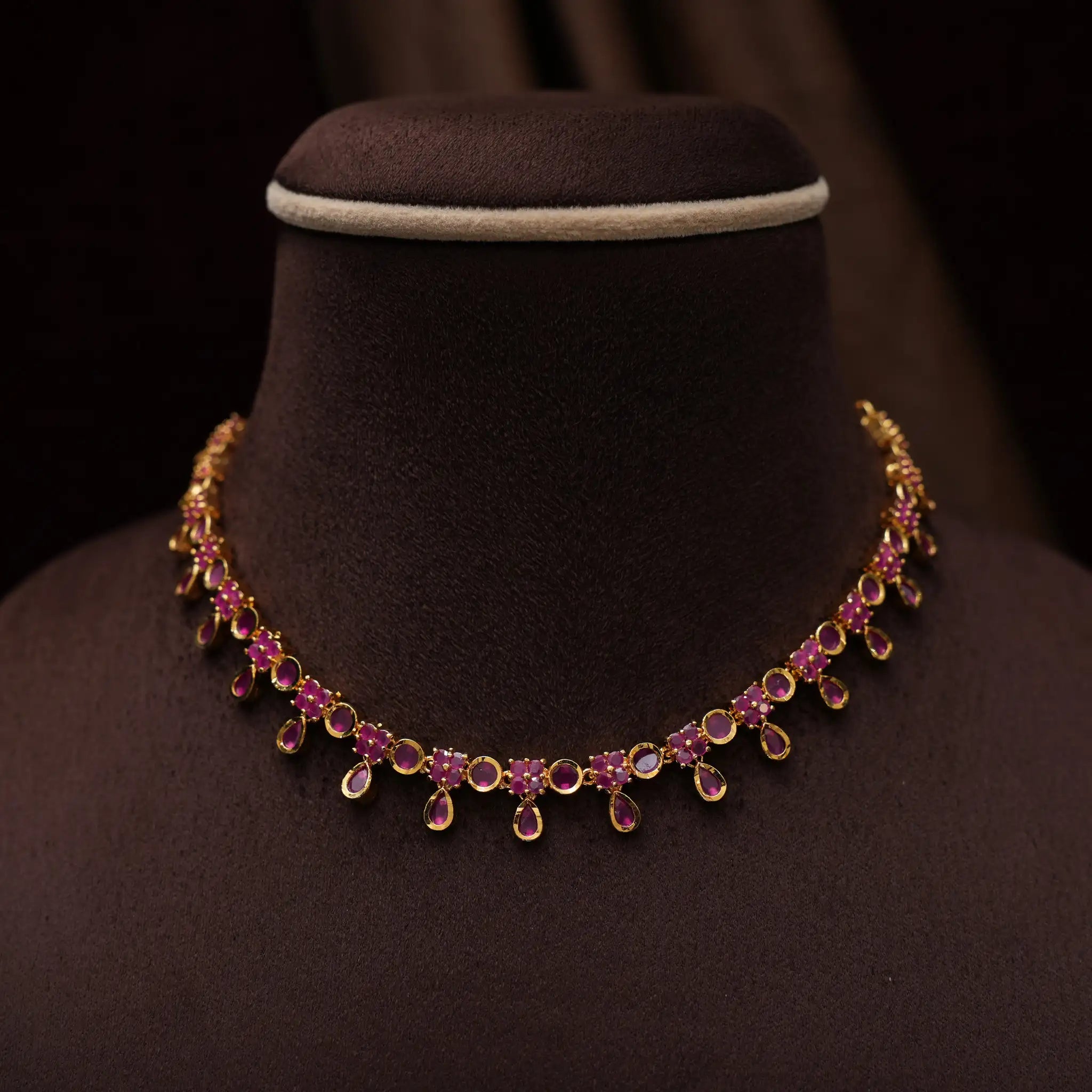 Clara Polki Necklace - Red