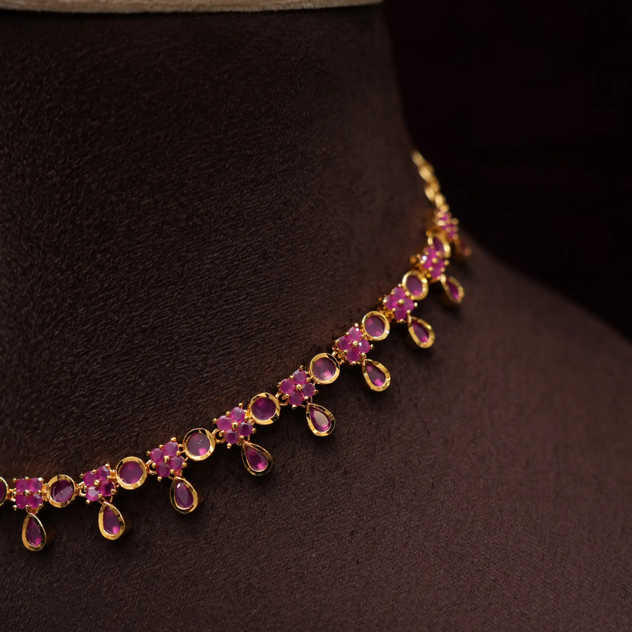Clara Polki Necklace - Red