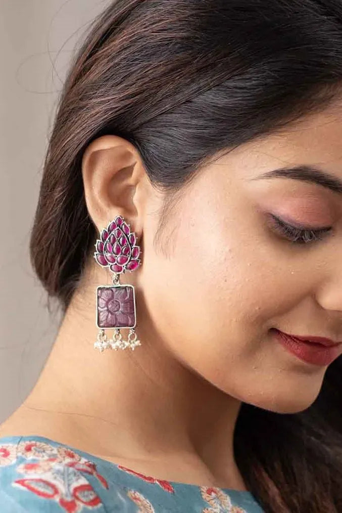 Ethnic Silver Earrings - Rimli Boutique