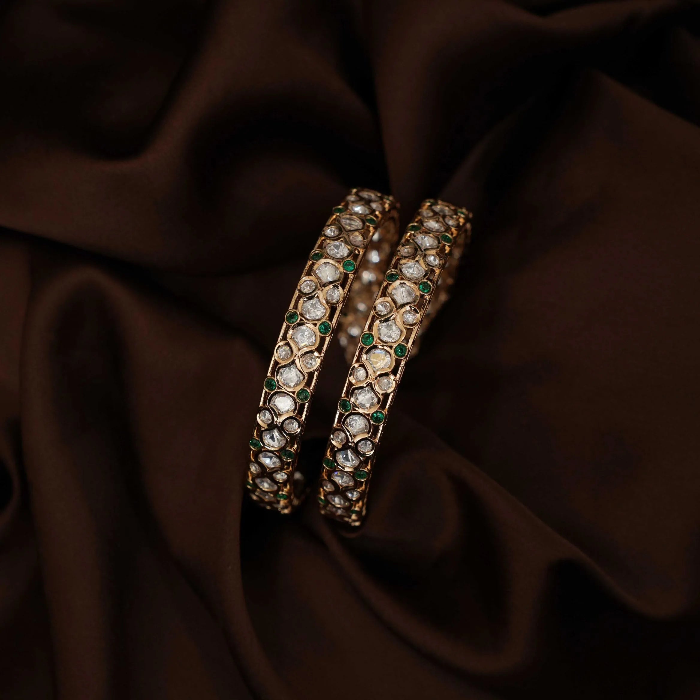 Daisy Polki Bangles - Green