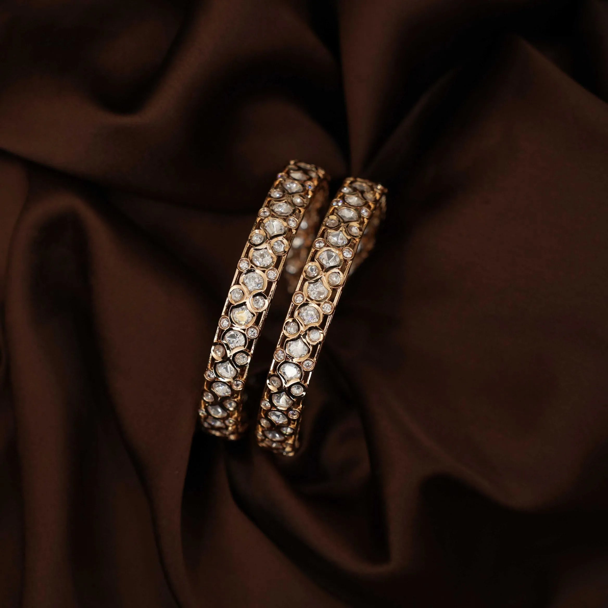 Daisy Polki Bangles - White